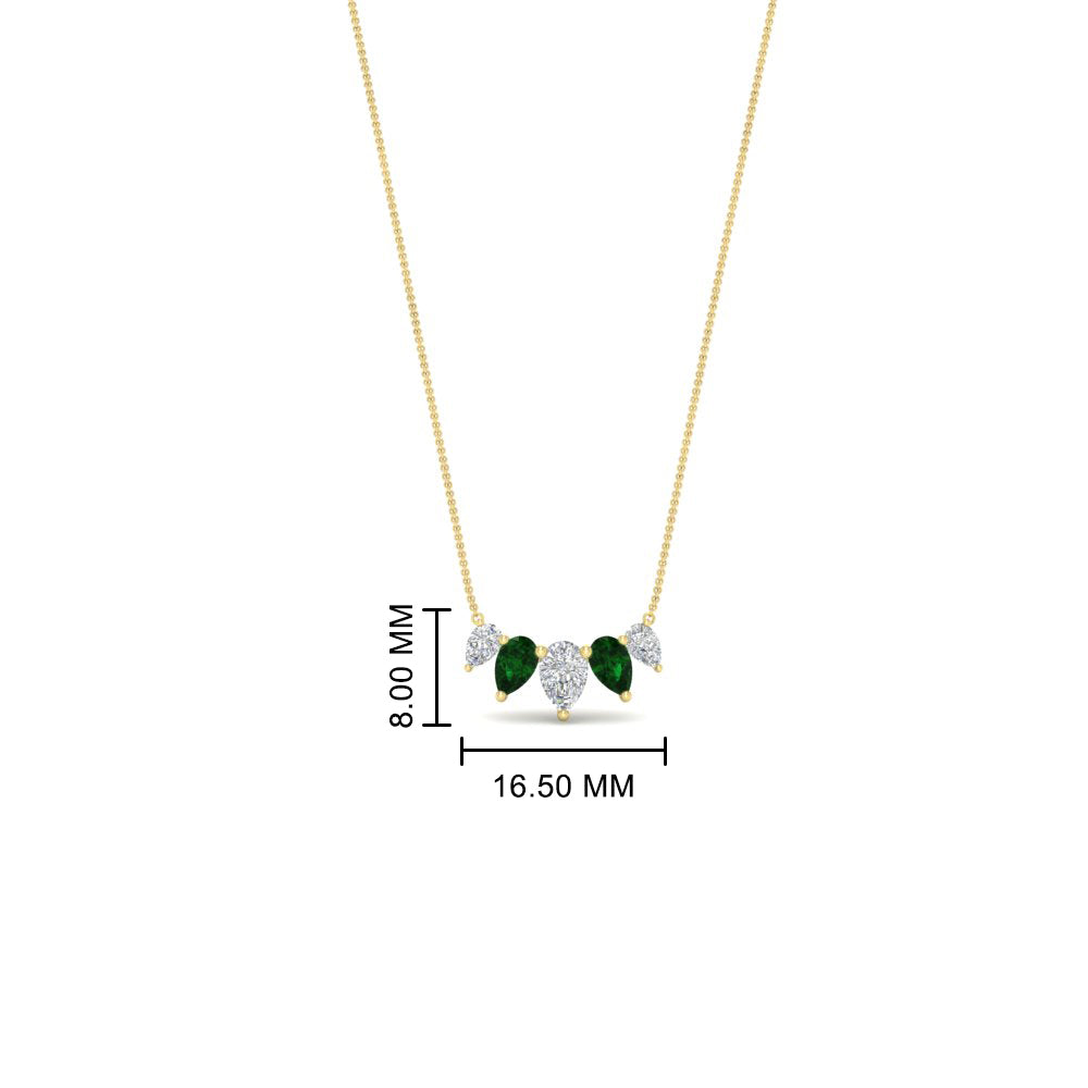 0.75 Carat 5 Stone Pear Shaped Diamond Necklace