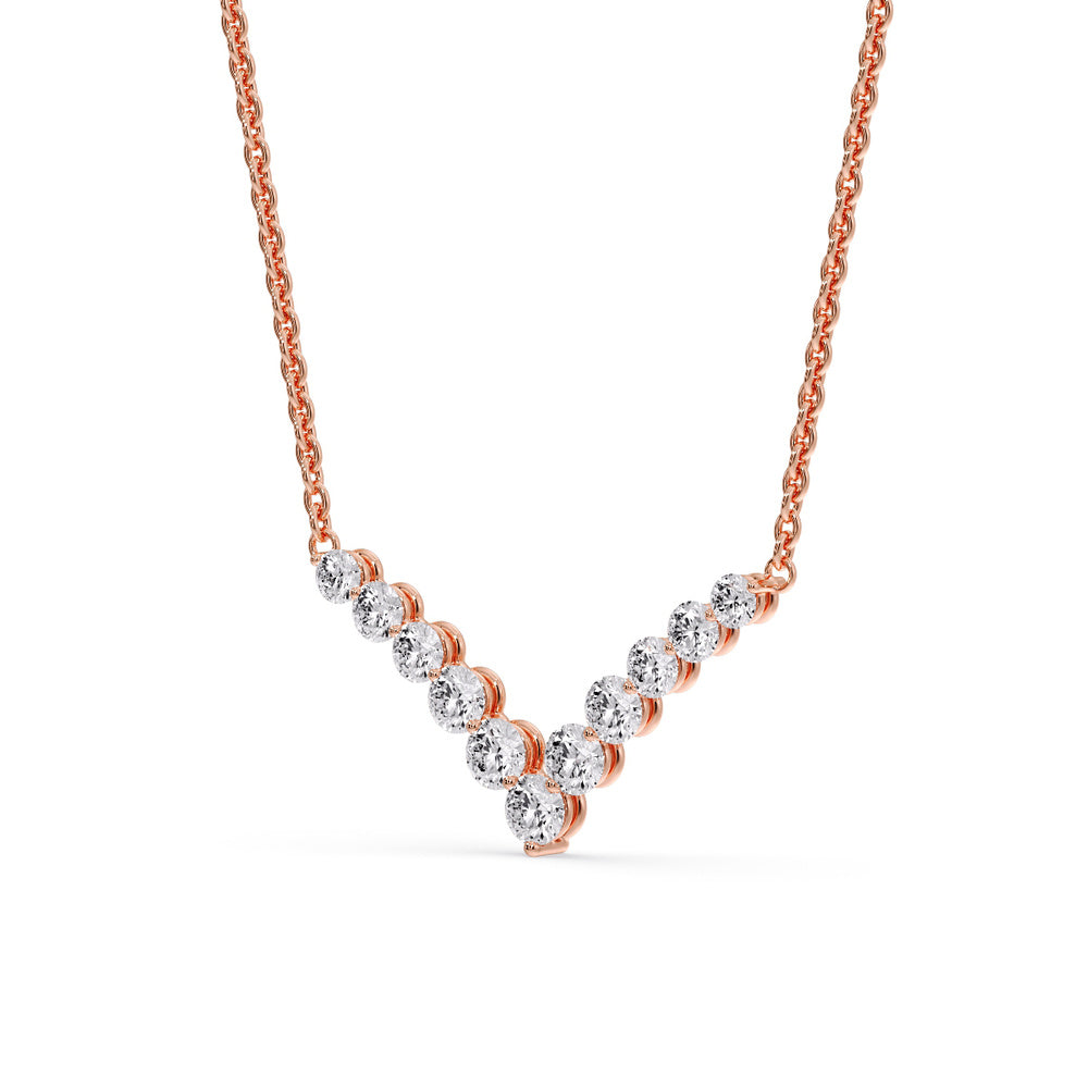 Round Graduated V-Necklace