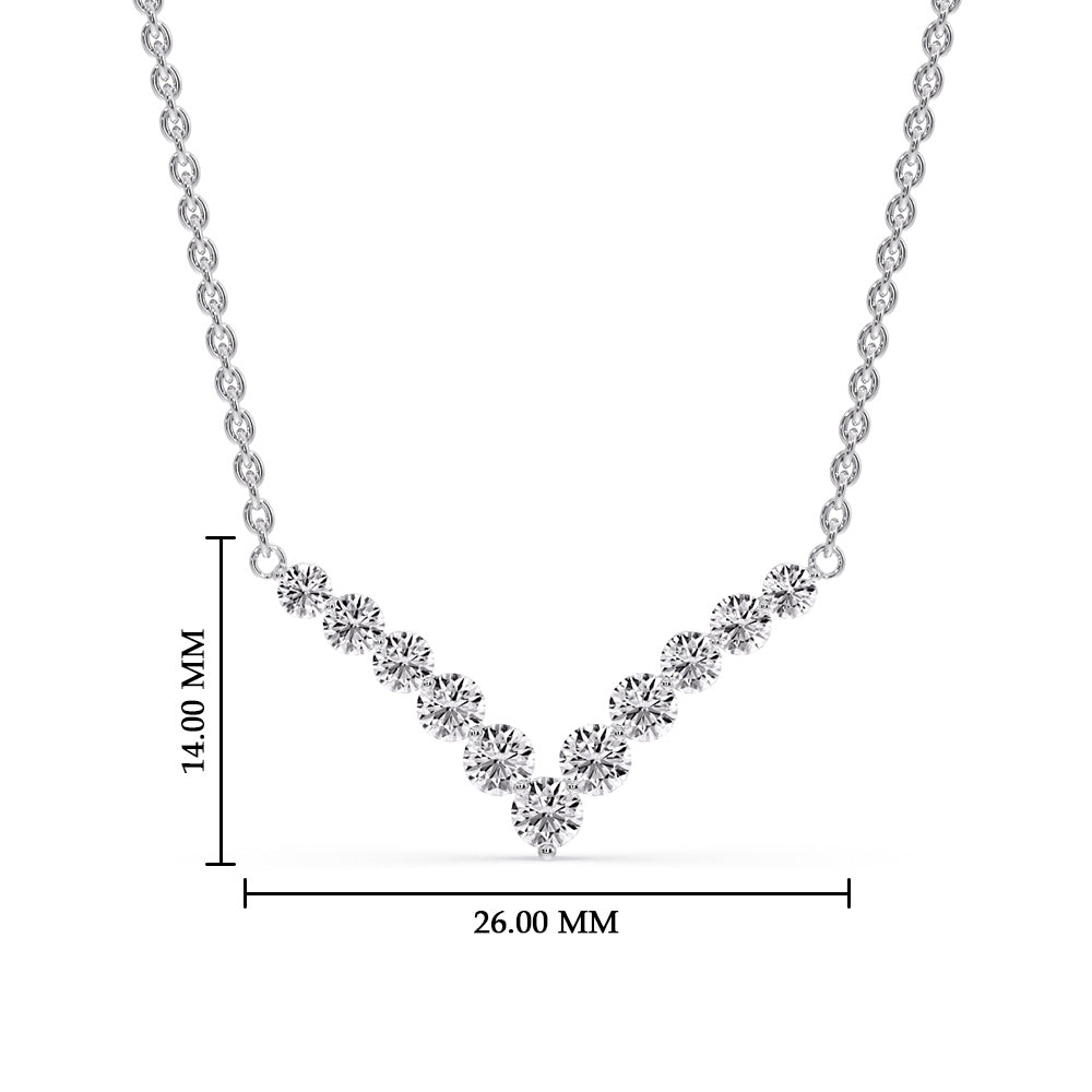 Round Graduated V-Necklace