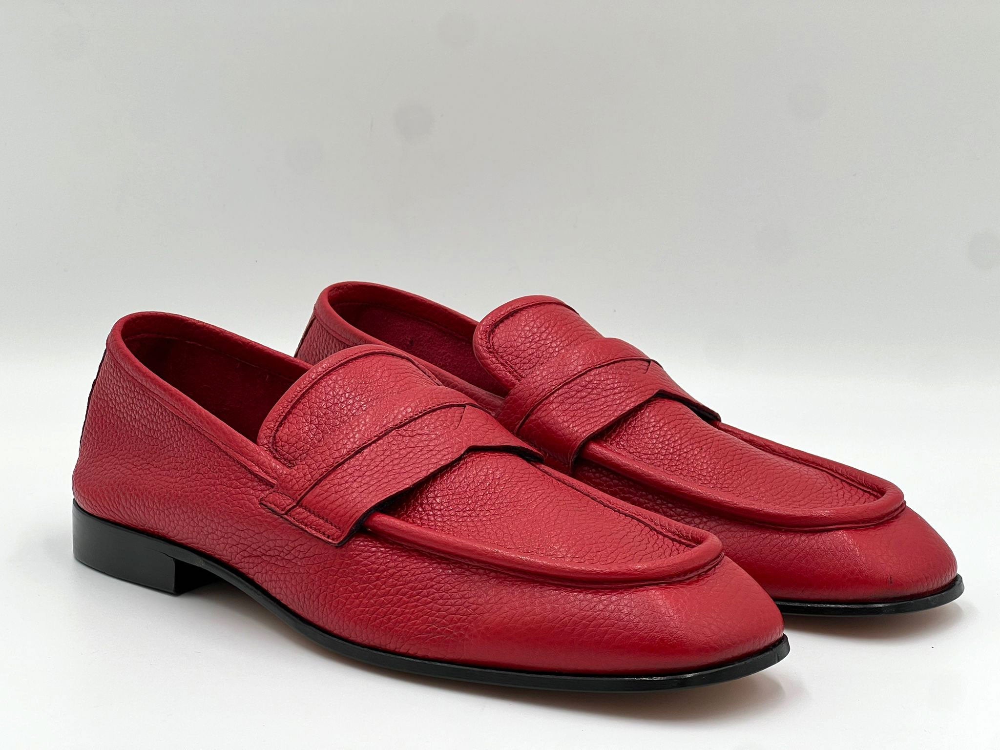 C Collection Deerskin Penny Loafer - Red