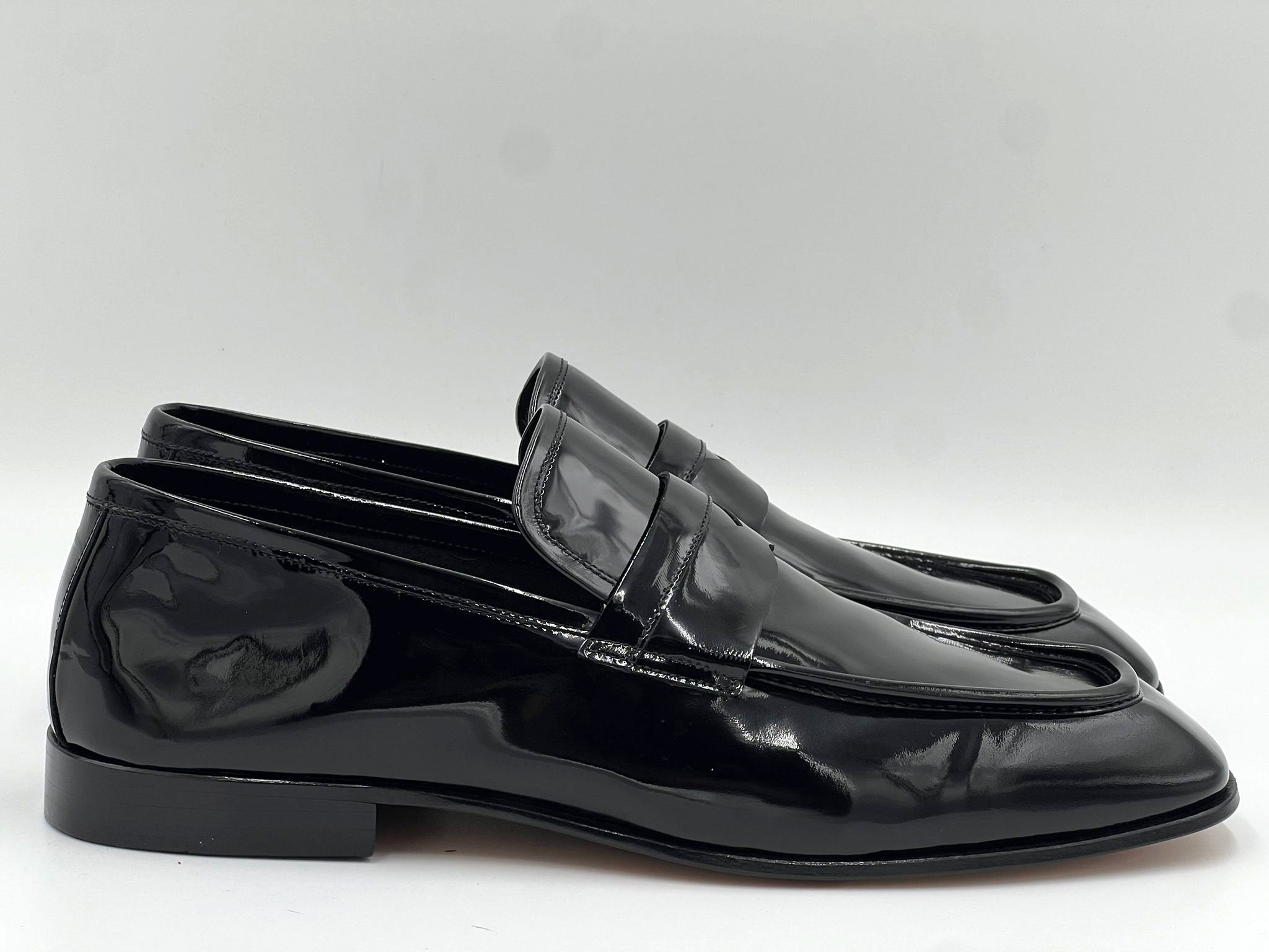 C Collection Patent Leather Penny Loafer - Black