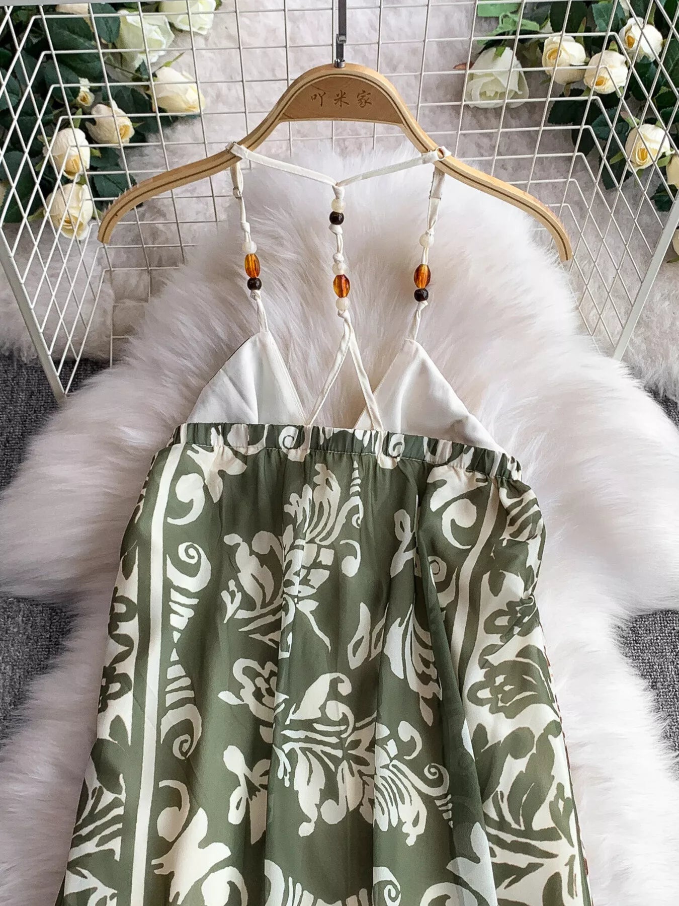 Printed V-Neck Cami Dress