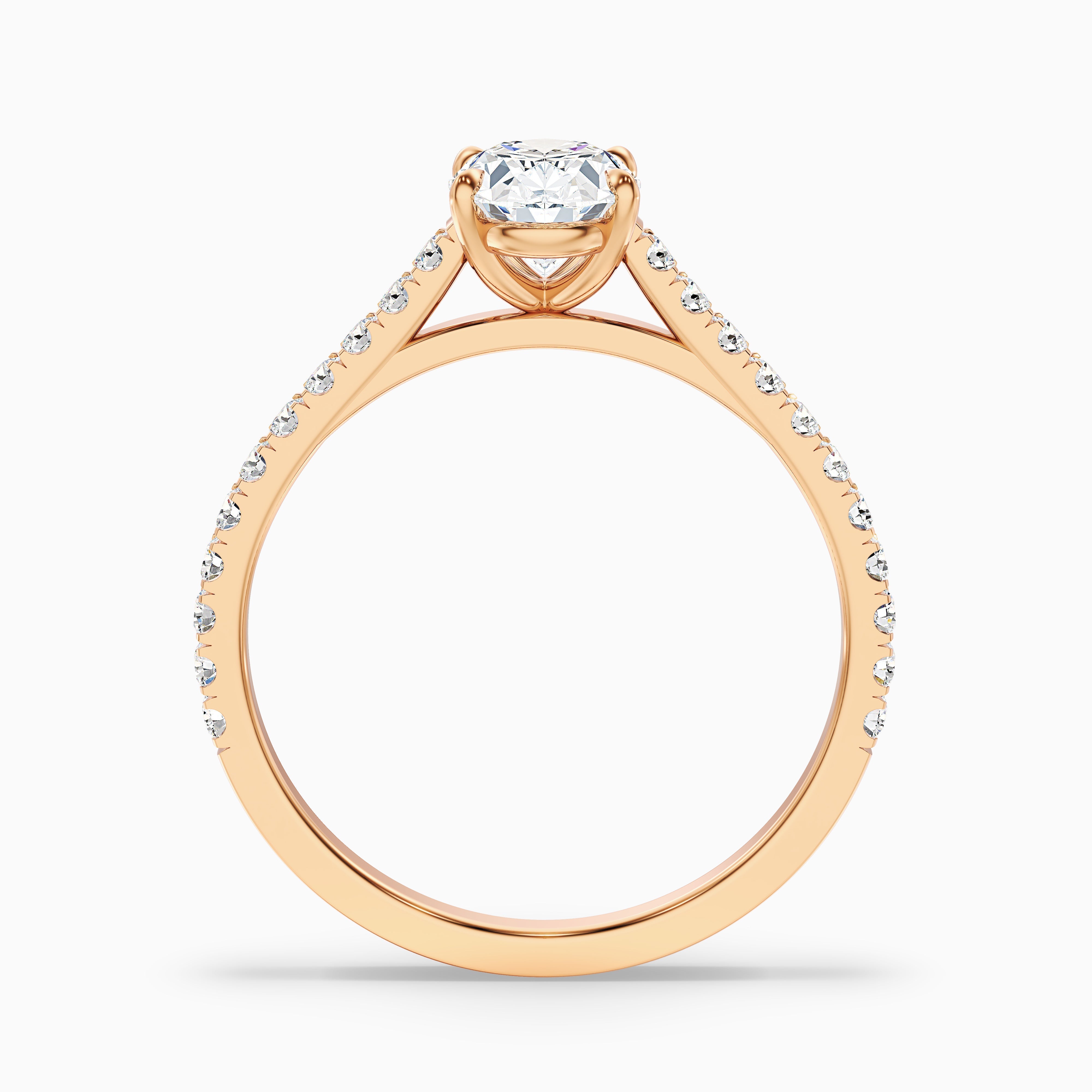 Zoe 3.5 Carat Oval Side Stone Pave Lab Grown Engagement Ring in Platinum