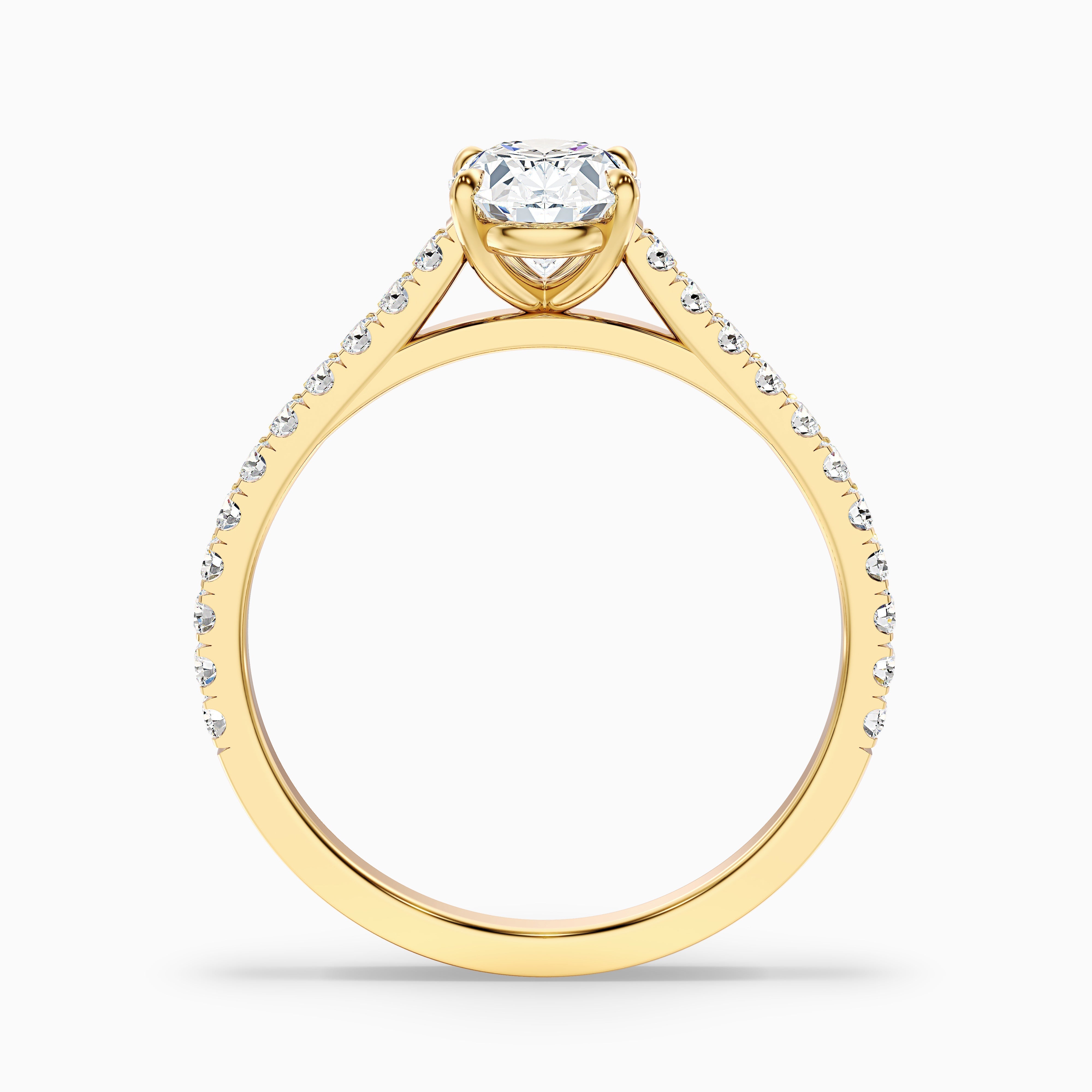 Zoe 2 Carat Oval Side Stone Pave Lab Grown Engagement Ring in Platinum