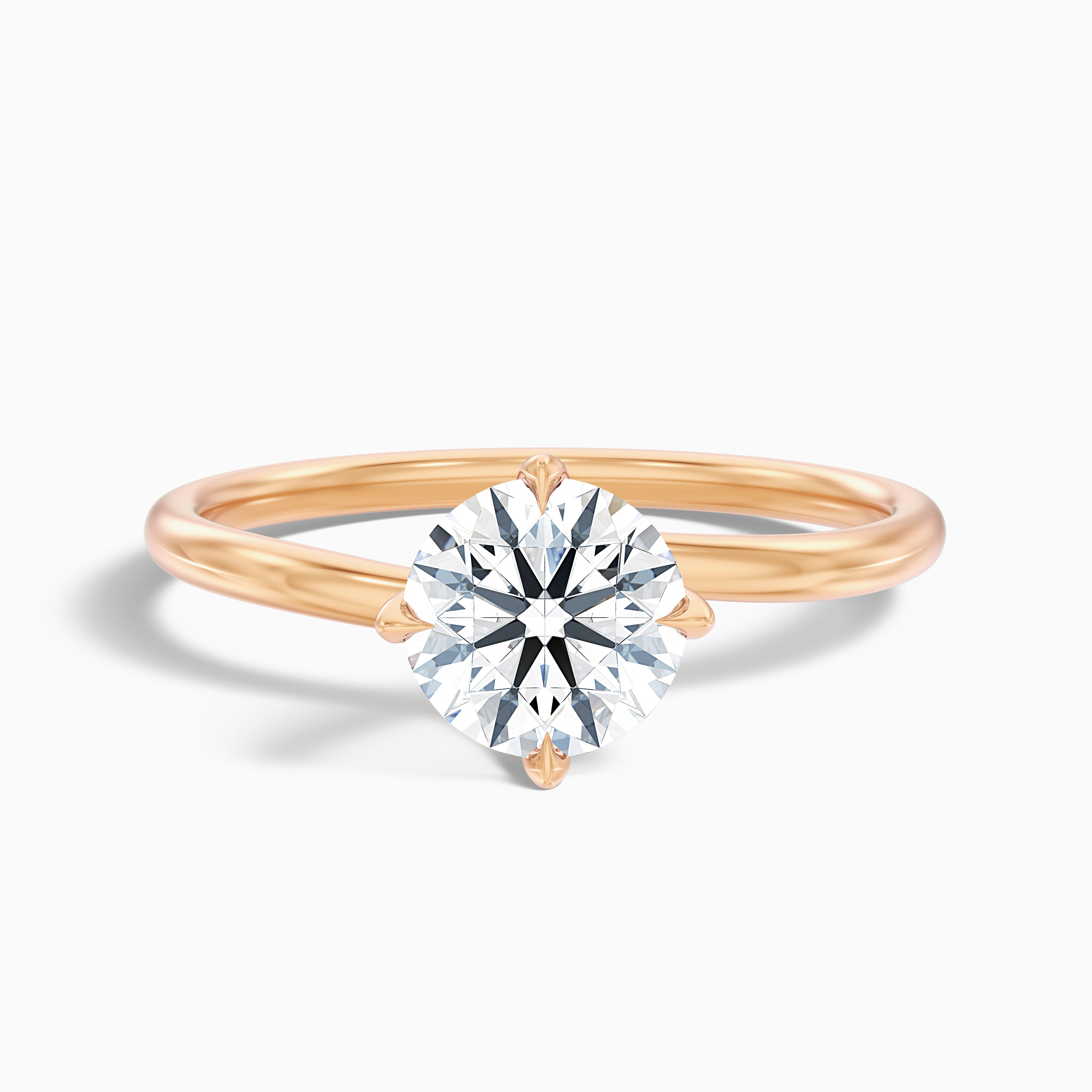 Daisy 1.5 Carat Round Solitaire Moissanite Diamond Ring in 14k Yellow Gold