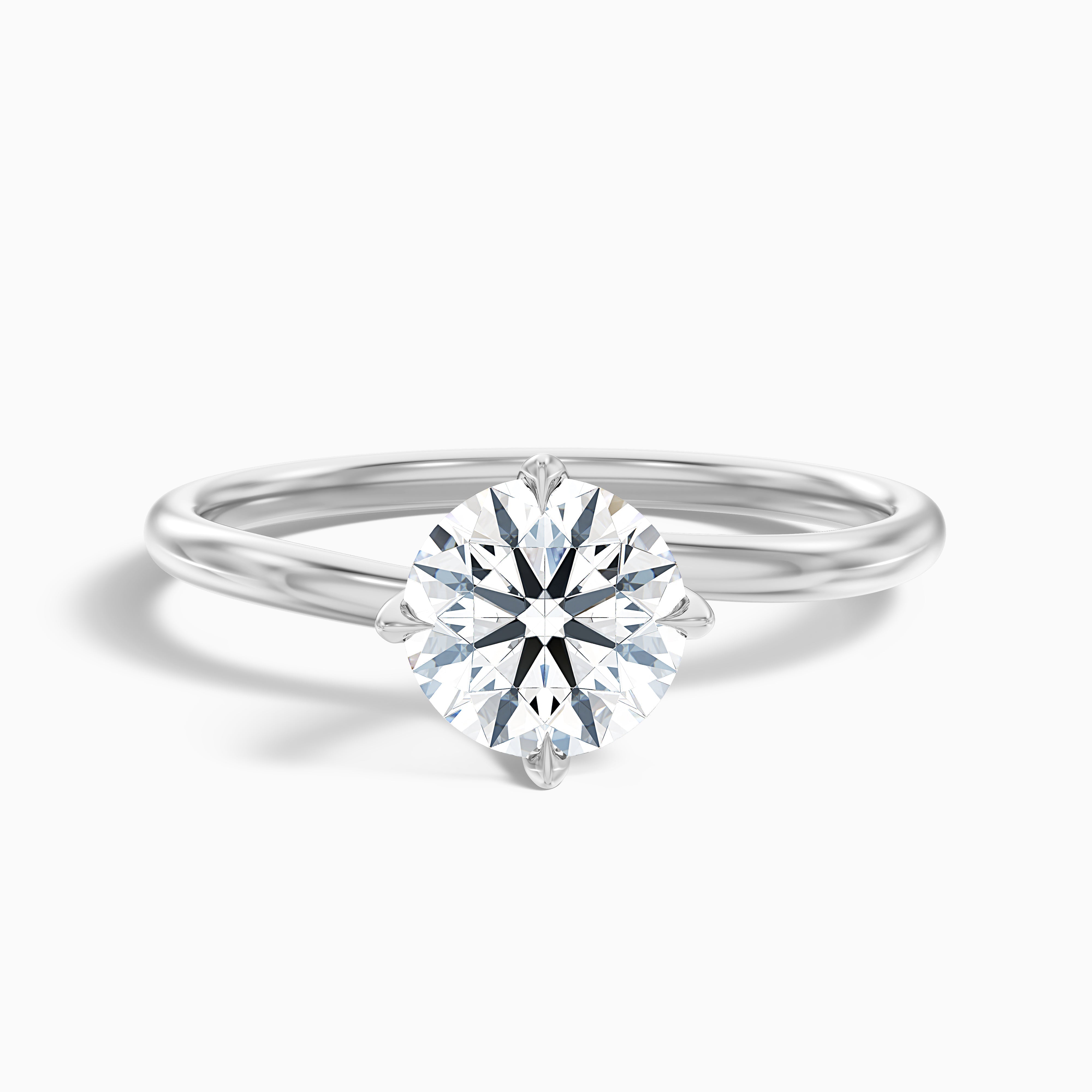 Alia 5 Carat Round Solitaire Lab Grown Engagement Ring in 10k White Gold