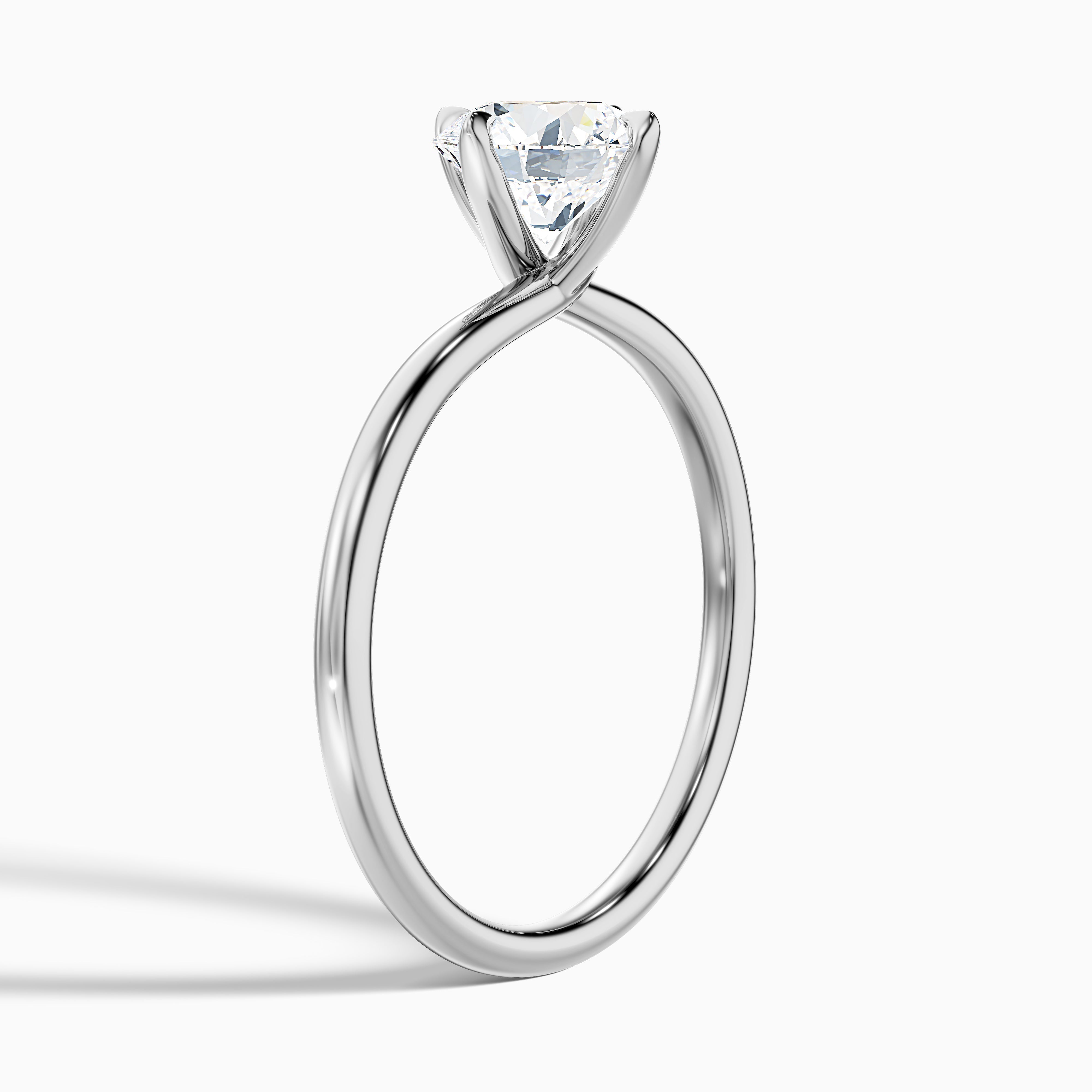 Daisy 5 Carat Round Solitaire Moissanite Diamond Ring in Platinum