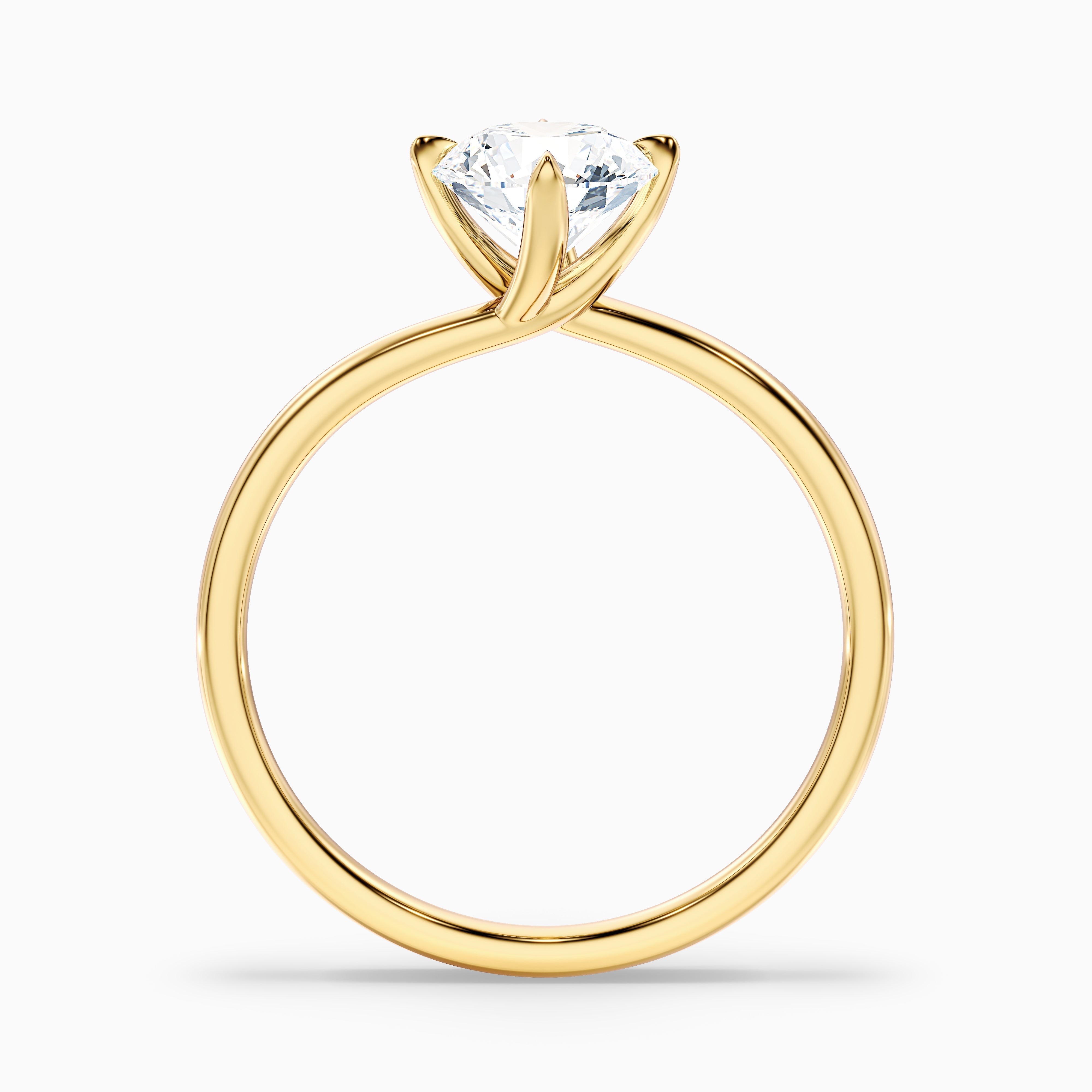 Alia 2 Carat Round Solitaire Lab Grown Engagement Ring in 18k White Gold