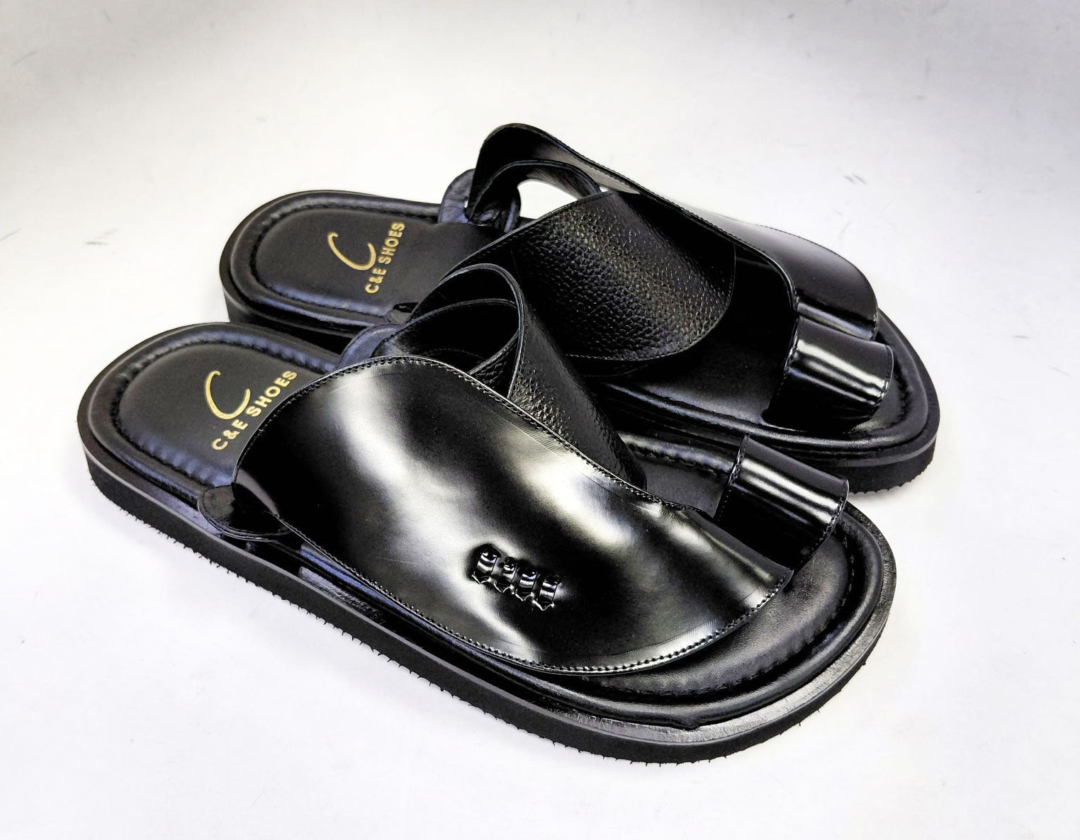 C Collection Calfskin Sandal - Black