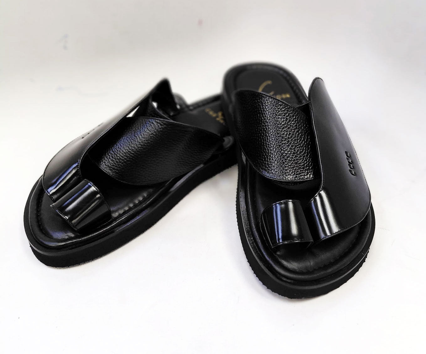 C Collection Calfskin Sandal - Black