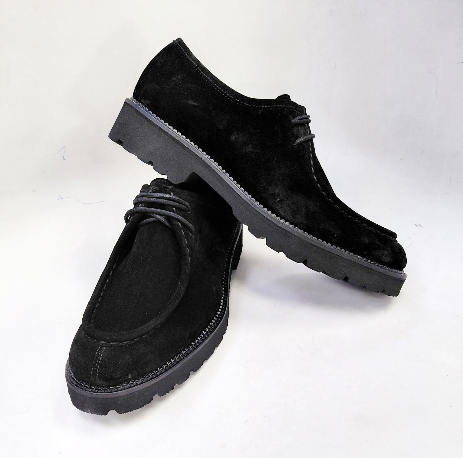 C Collection Suede Lace Up Shoe - Black