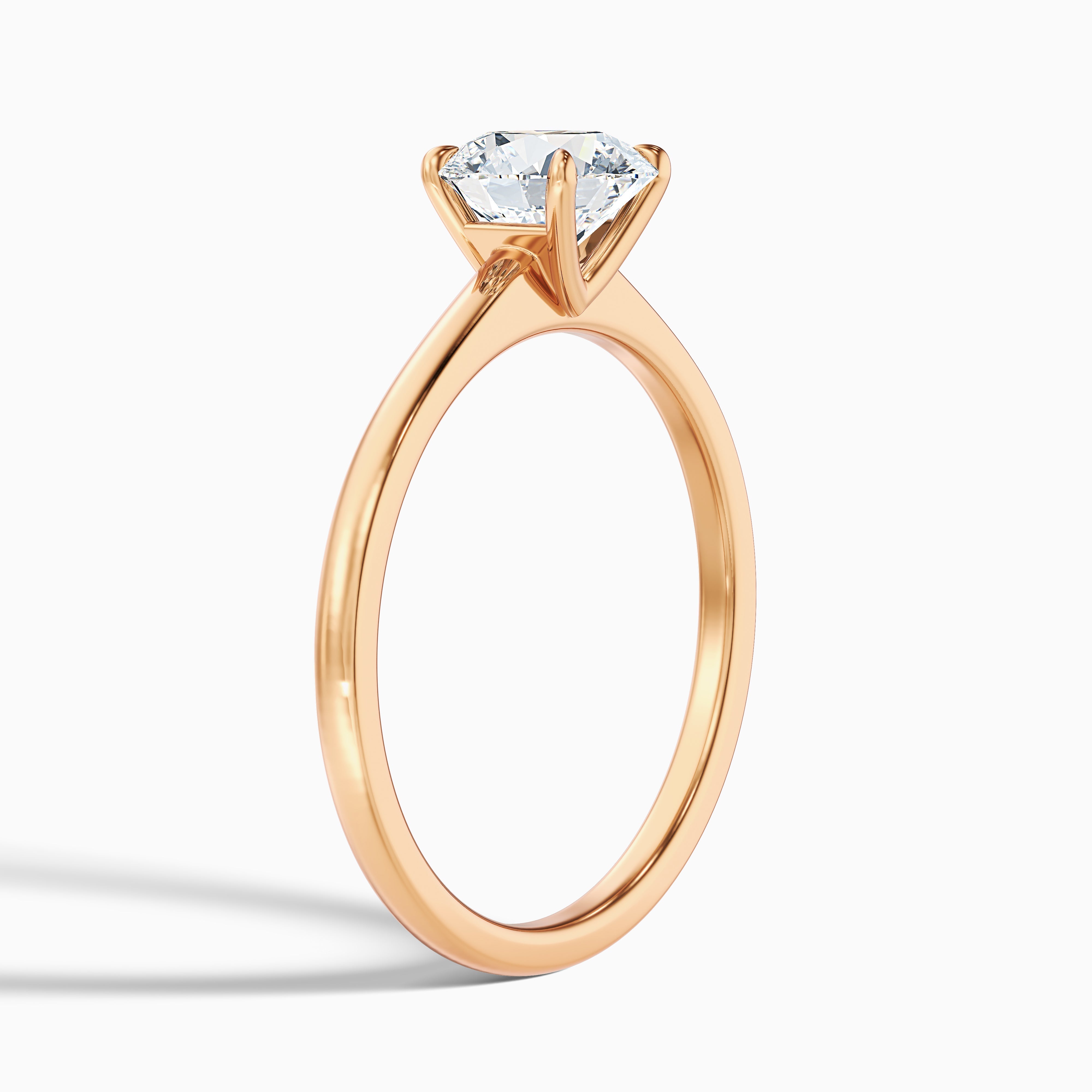 Ada 4 Carat Round Solitaire Lab Grown Engagement Ring in 10k White Gold