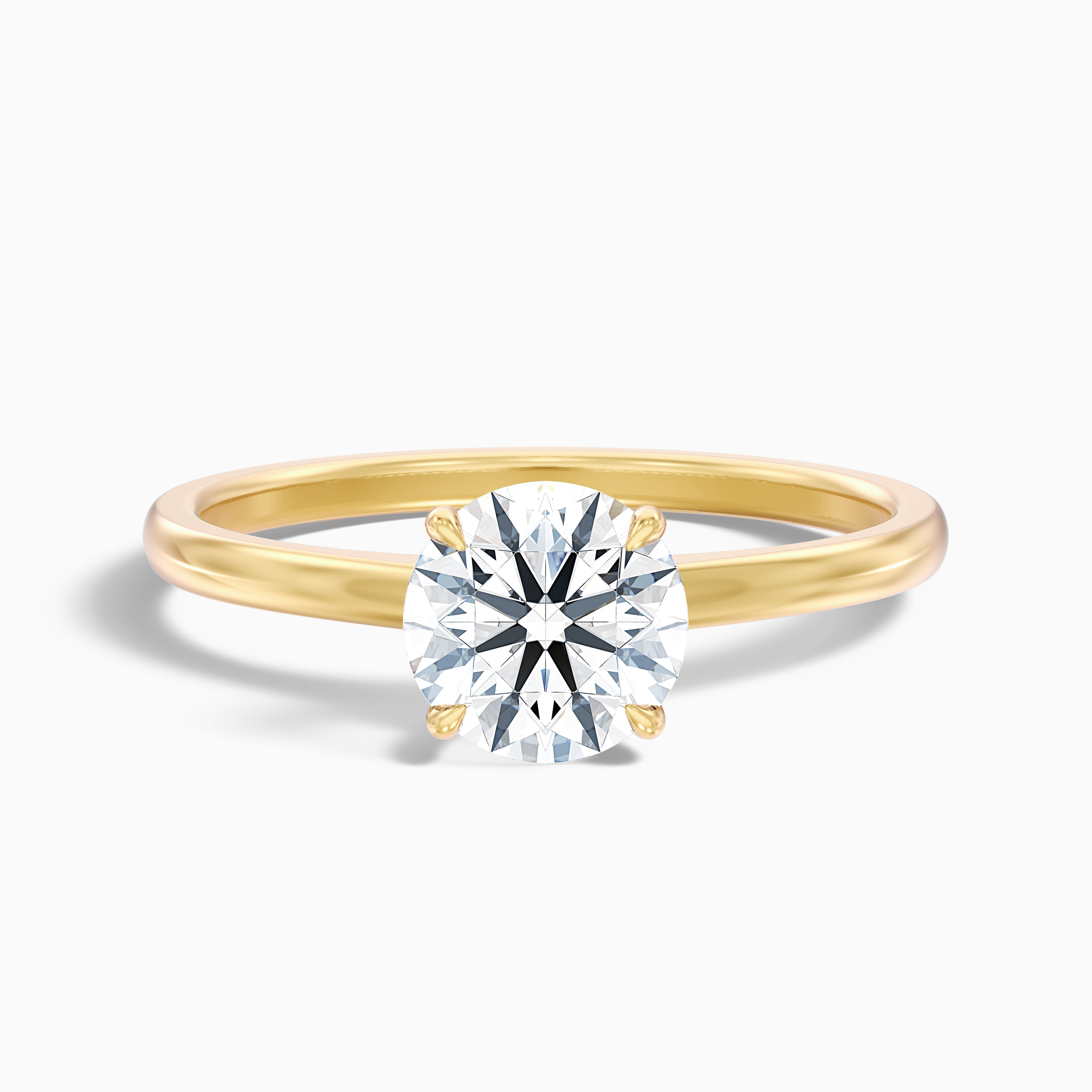 April 2 Carat Round Solitaire Moissanite Diamond Ring in 10k Rose Gold