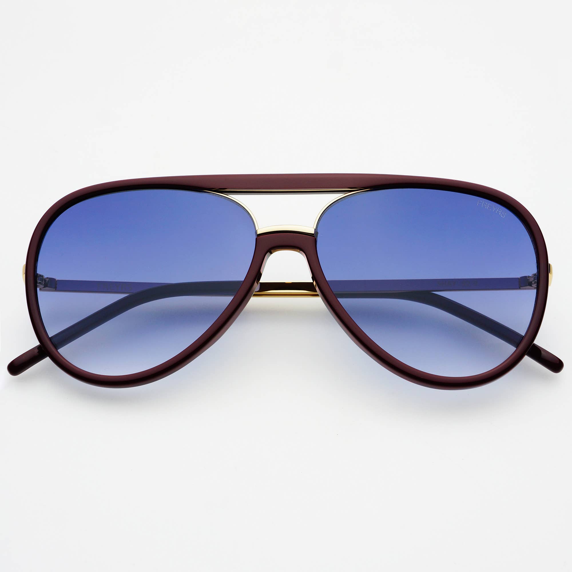 Shay Burgundy Aviator Sunglasses