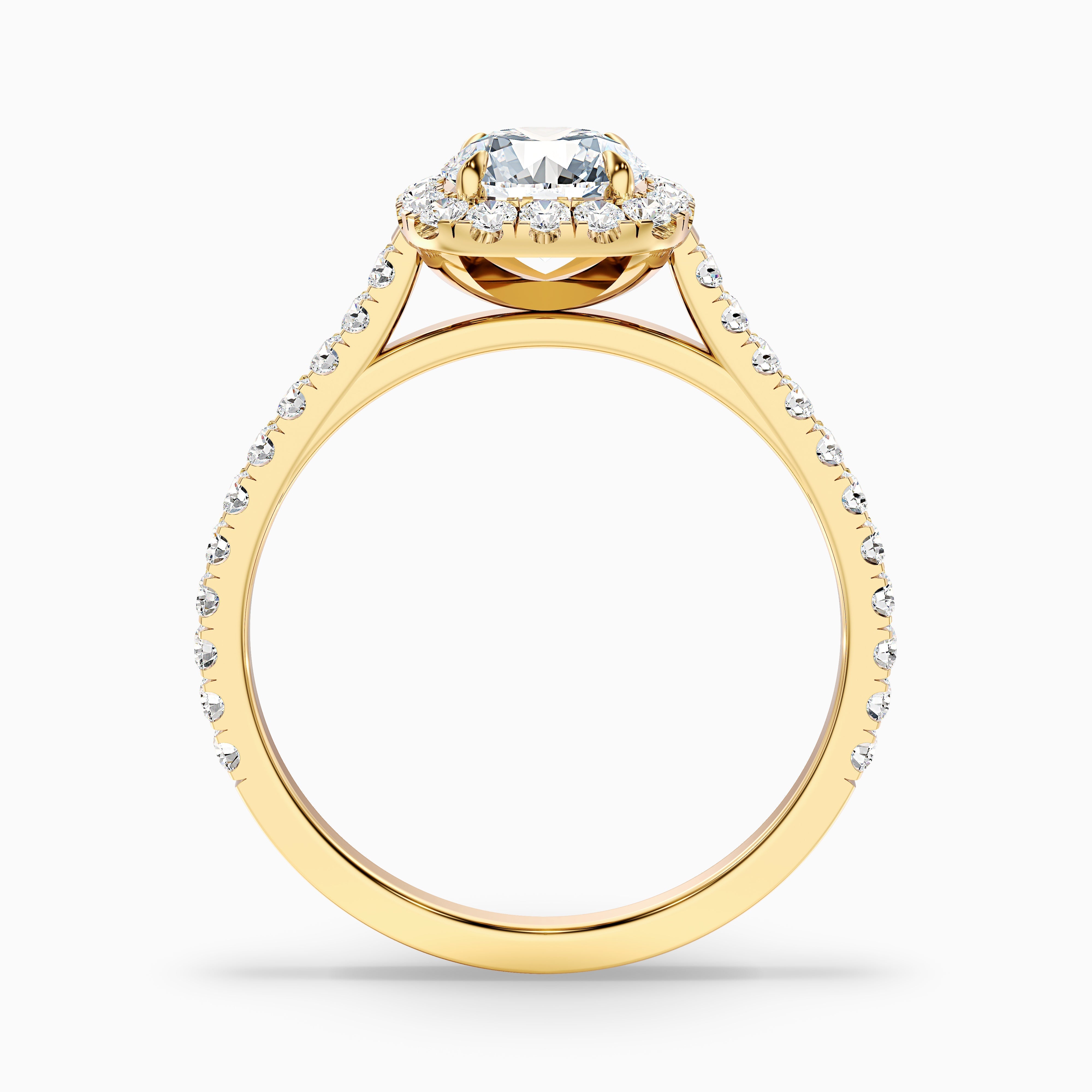 Anika 4 Carat Round Halo Pave Moissanite Diamond Ring in 14k Rose Gold