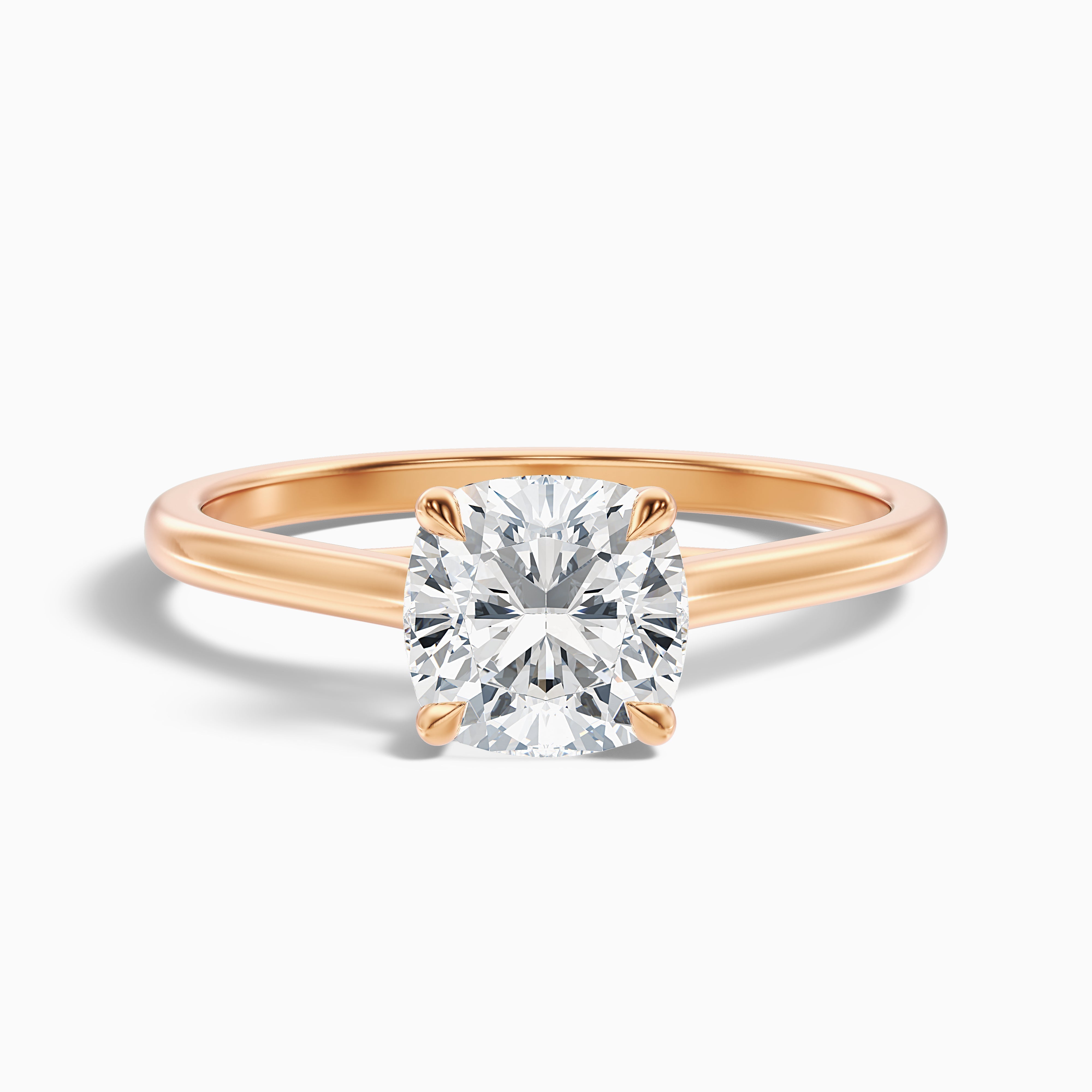 Joy 1 Carat Cushion Cut Solitaire Lab Grown Engagement Ring in 14k White Gold