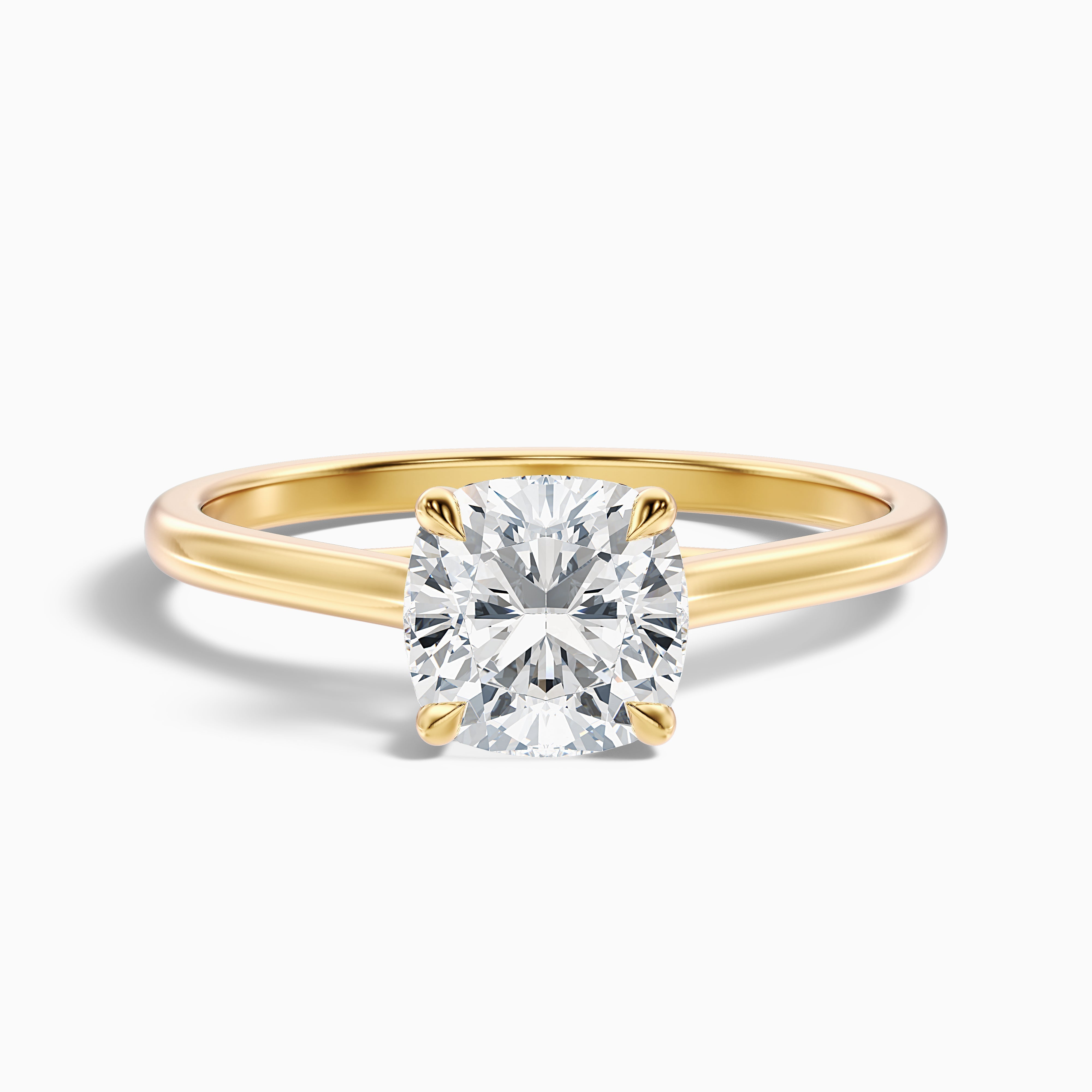 Joy 2 Carat Cushion Cut Solitaire Lab Grown Engagement Ring in 10k Rose Gold