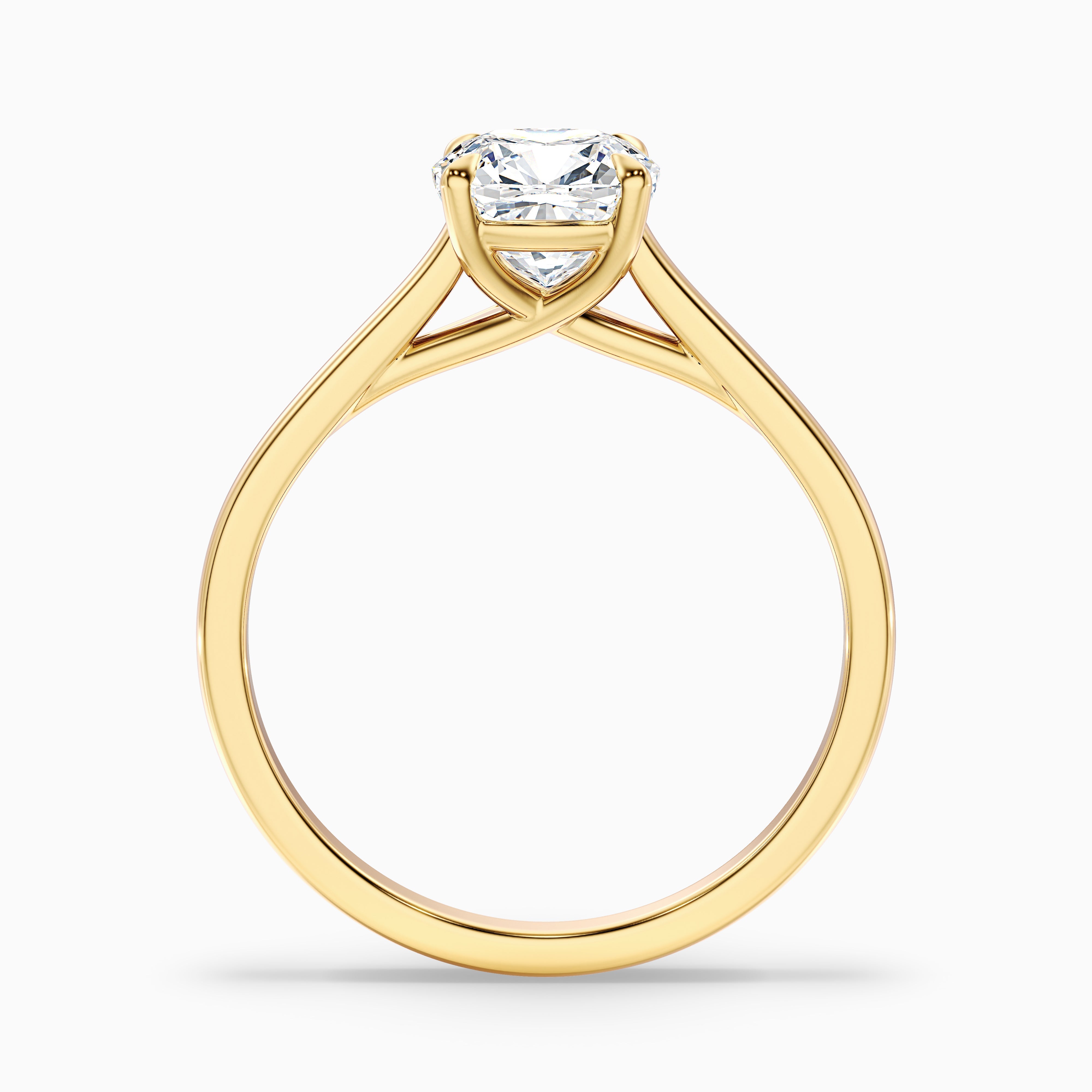 Nelli 1.5 Carat Cushion Cut Solitaire Moissanite Diamond Ring in Platinum
