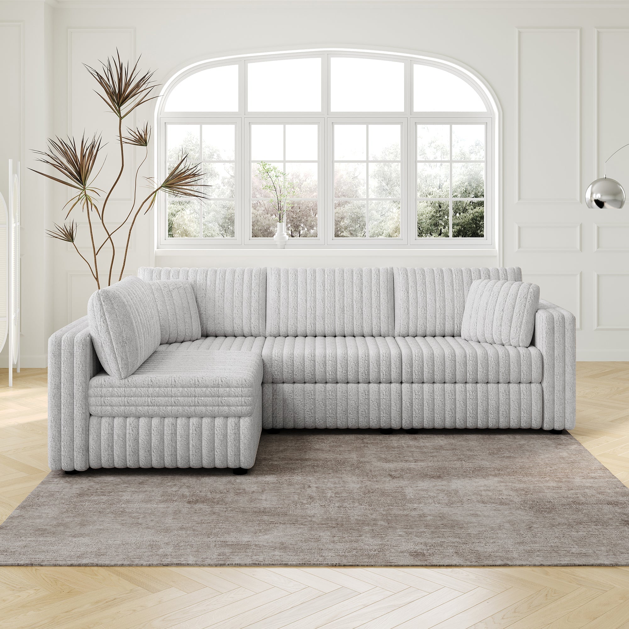 106.3" Soft L-Shaped 4-Person Sofa