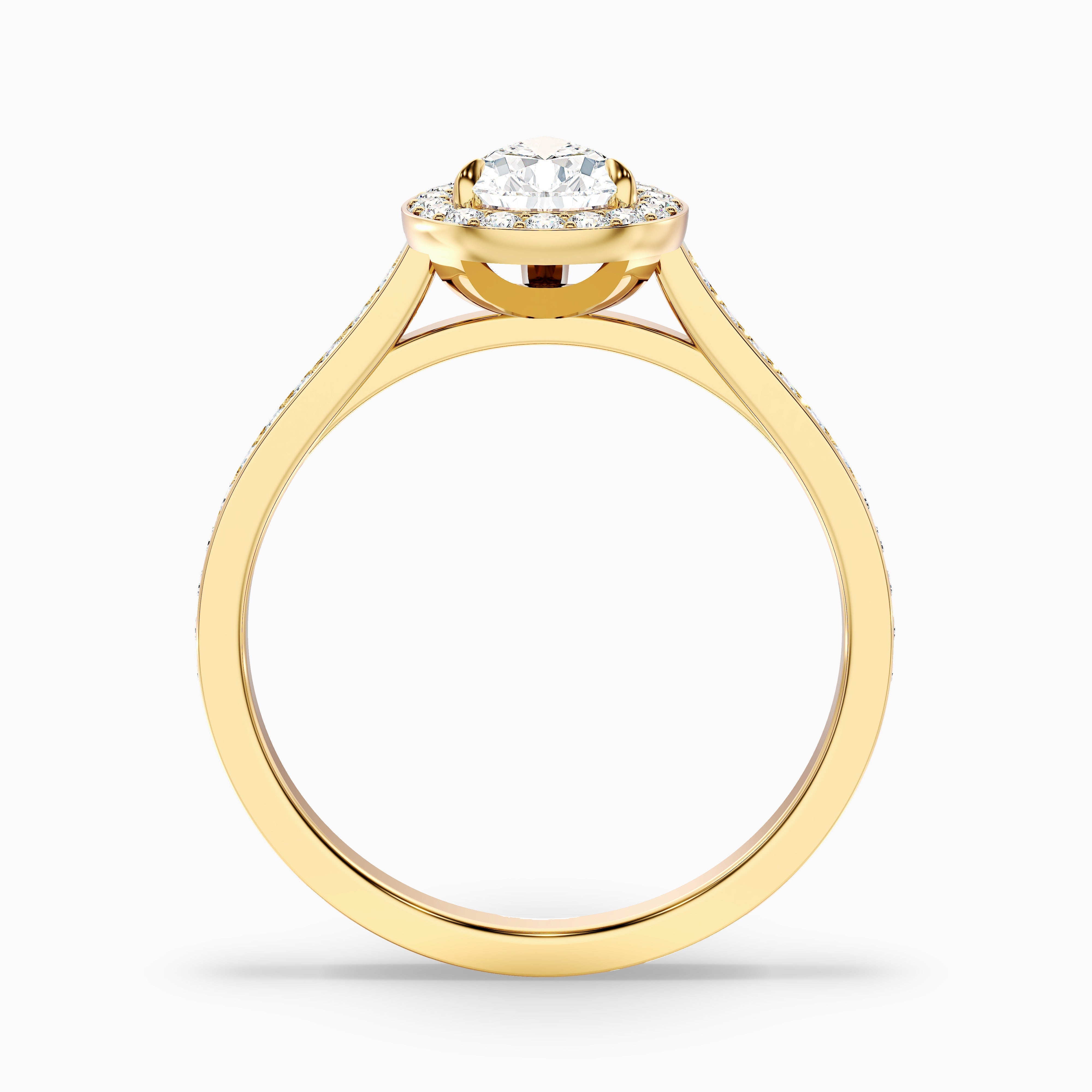 Zara 4.5 Carat Pear Halo Pave Lab Grown Engagement Ring in Platinum
