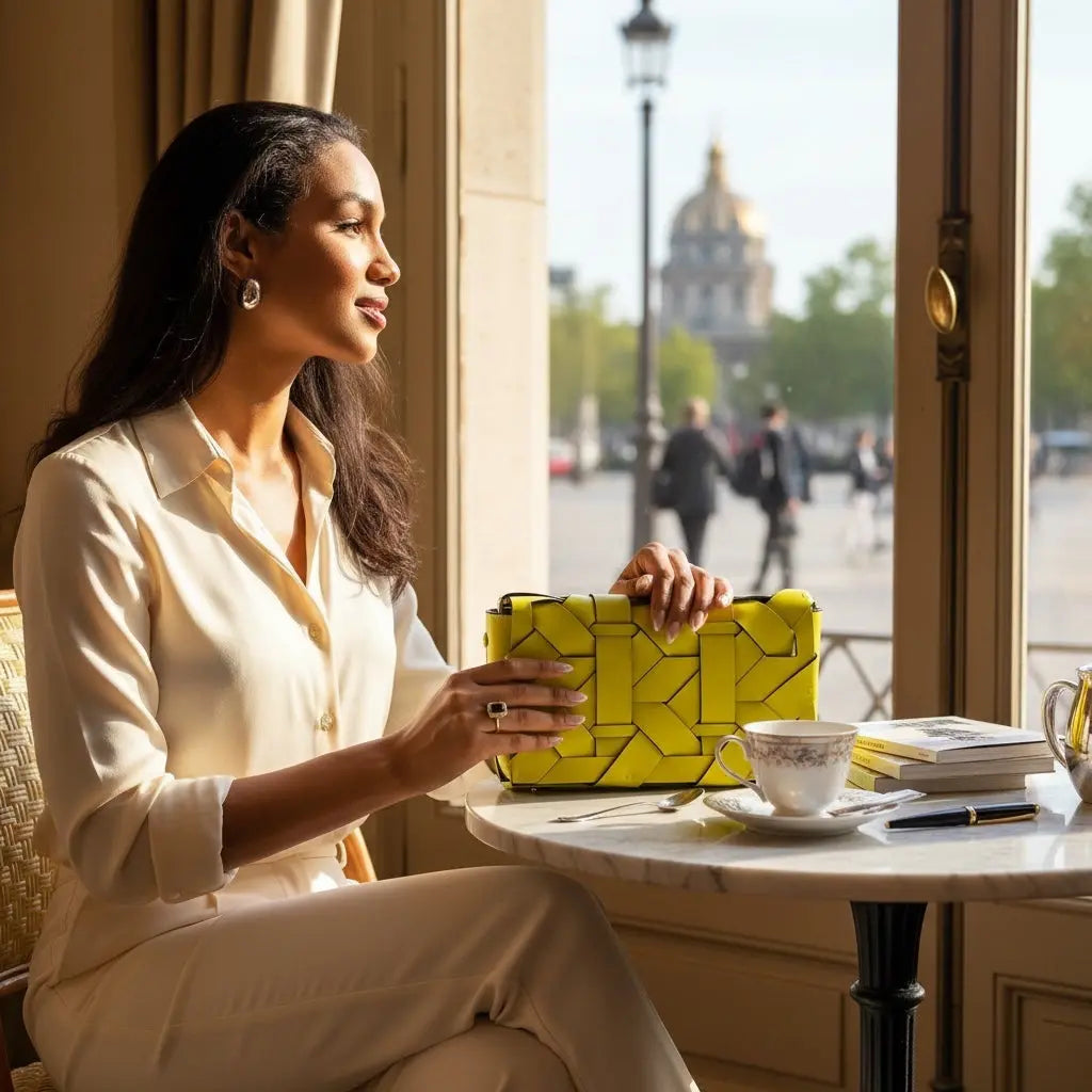 THE ZENOBIA WOVEN CLUTCH