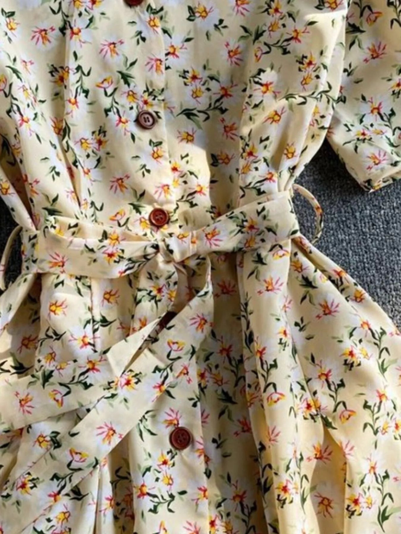 Floral Print V-Neck Midi Dress