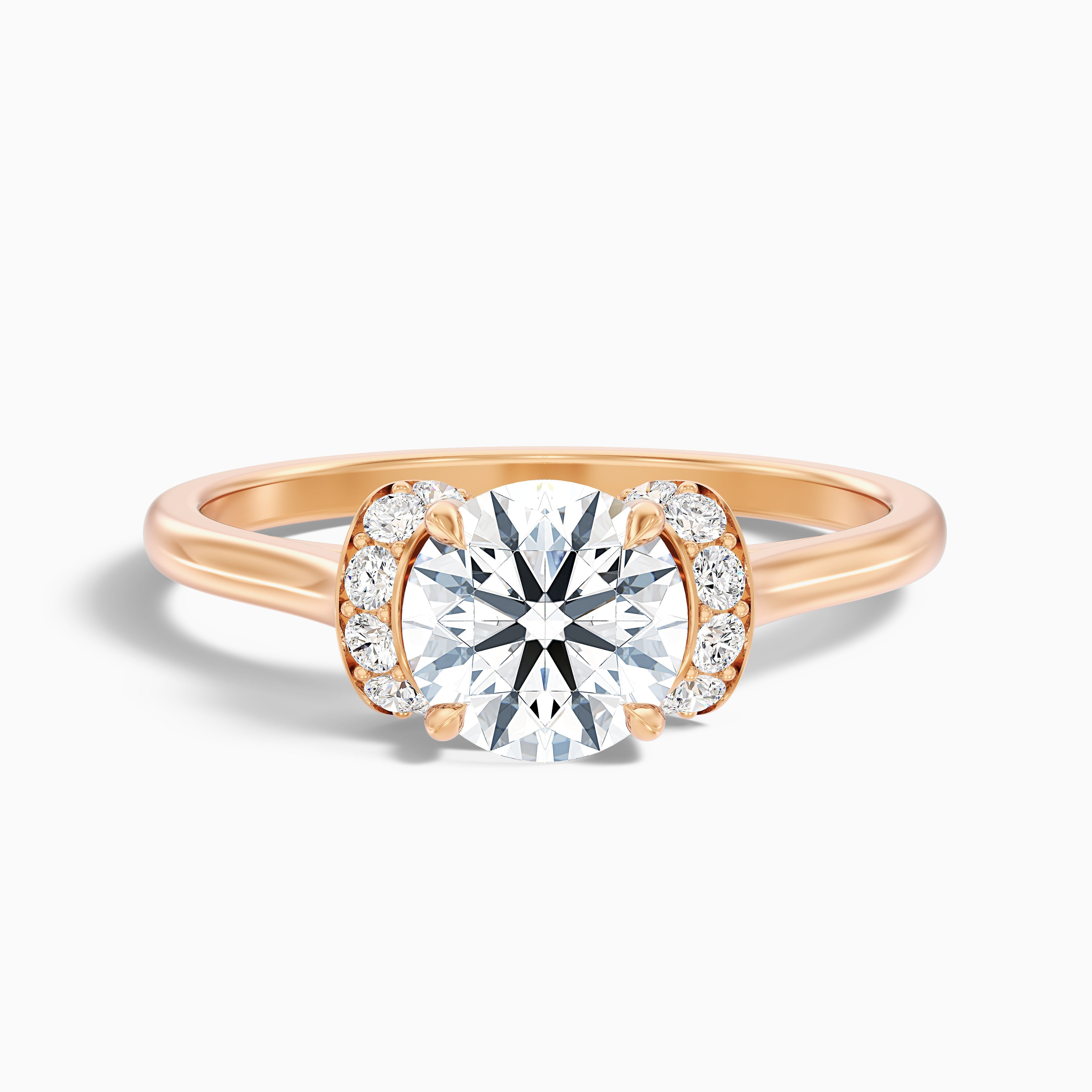 Frey 3.5 Carat Round Solitaire Pave Moissanite Diamond Ring in 18k White Gold