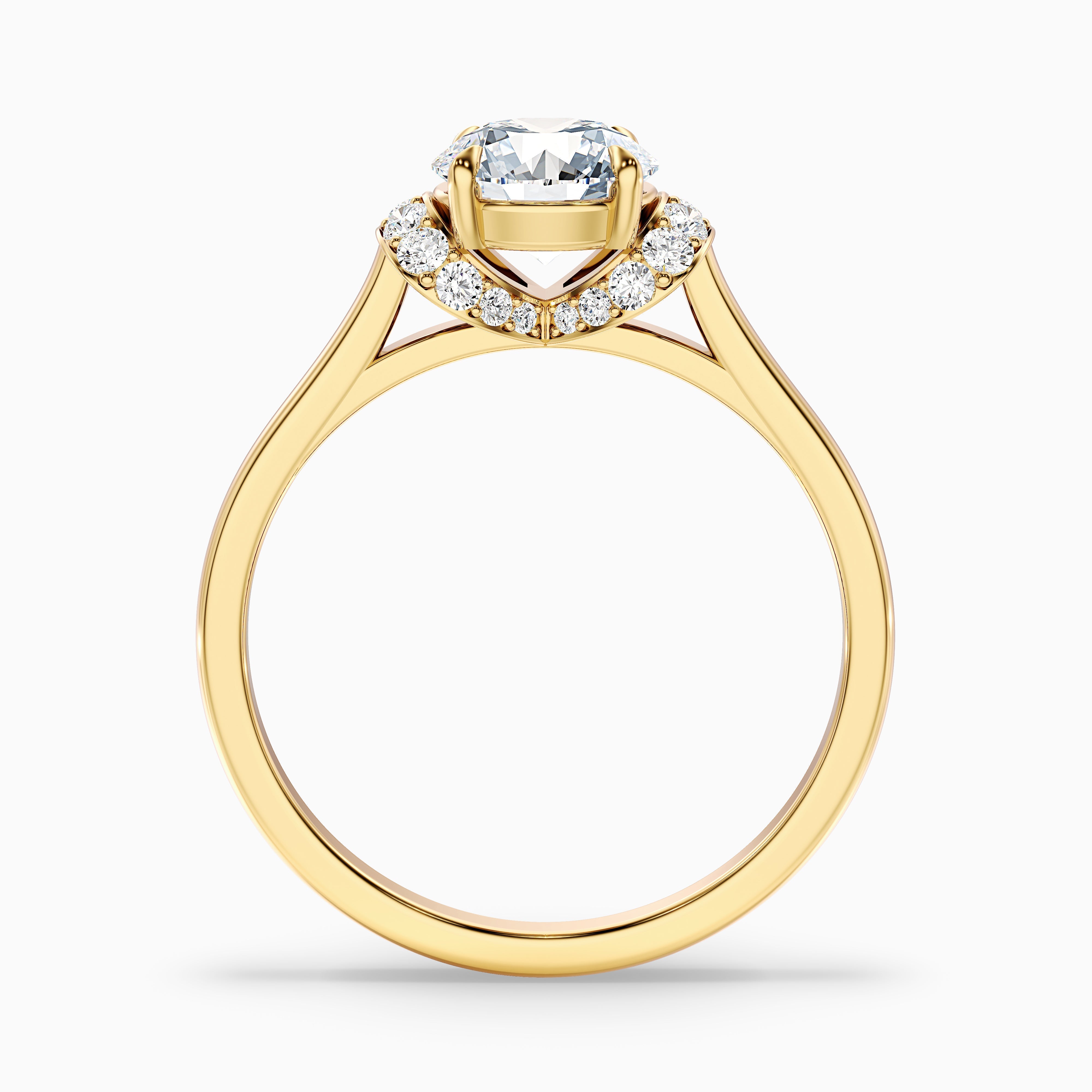 Frey 5 Carat Round Solitaire Pave Moissanite Diamond Ring in 10k White Gold