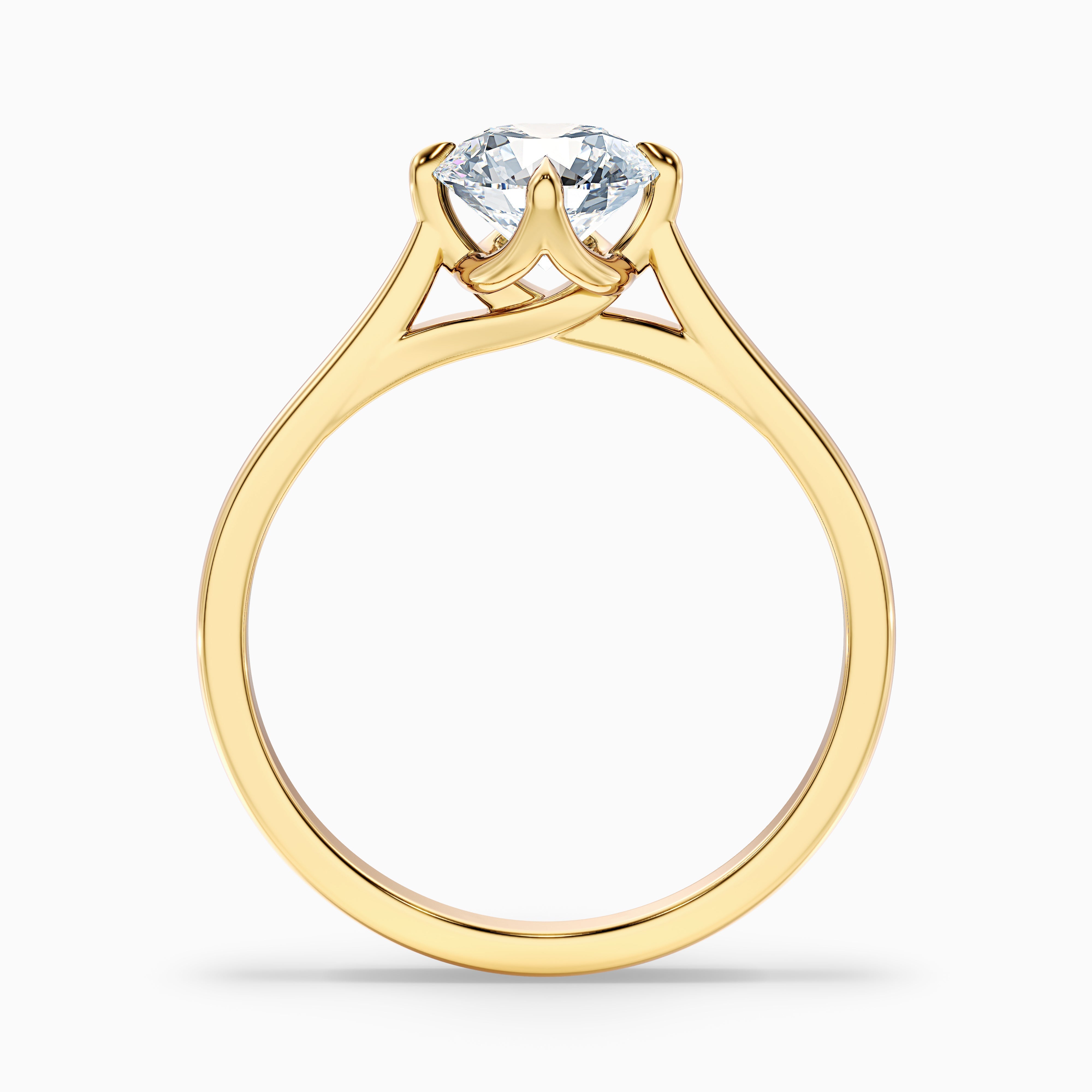 Asta 3.5 Carat Round Cut Solitaire Moissanite Diamond Ring in 10k White Gold