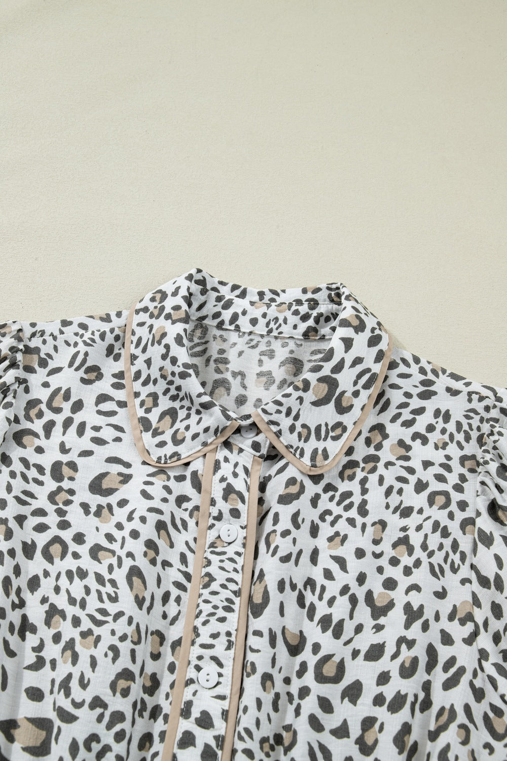 Leopard Print Button-Down Midi Dress