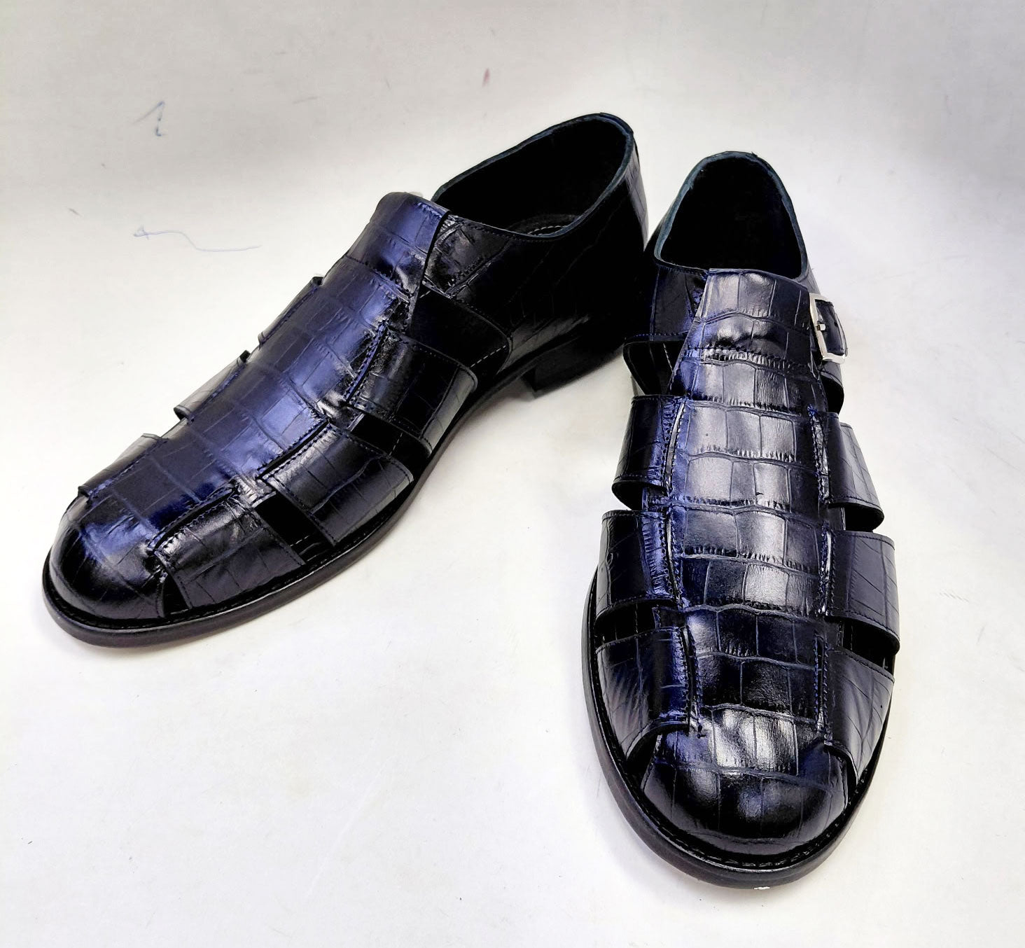 C Collection Crocodile Sandal - Blue