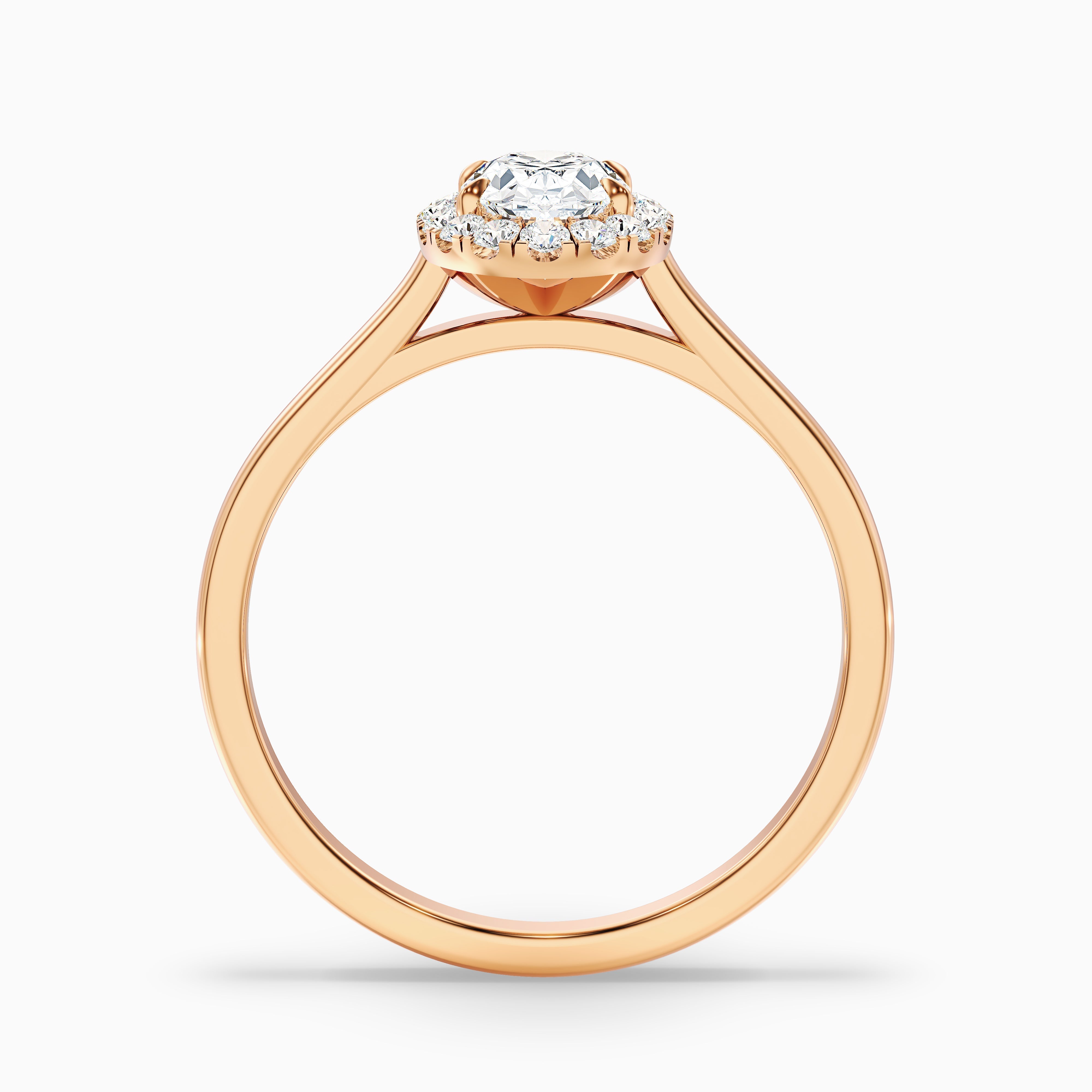 Mira 4.5 Carat Oval Halo Lab Grown Engagement Ring in 18k Yellow Gold