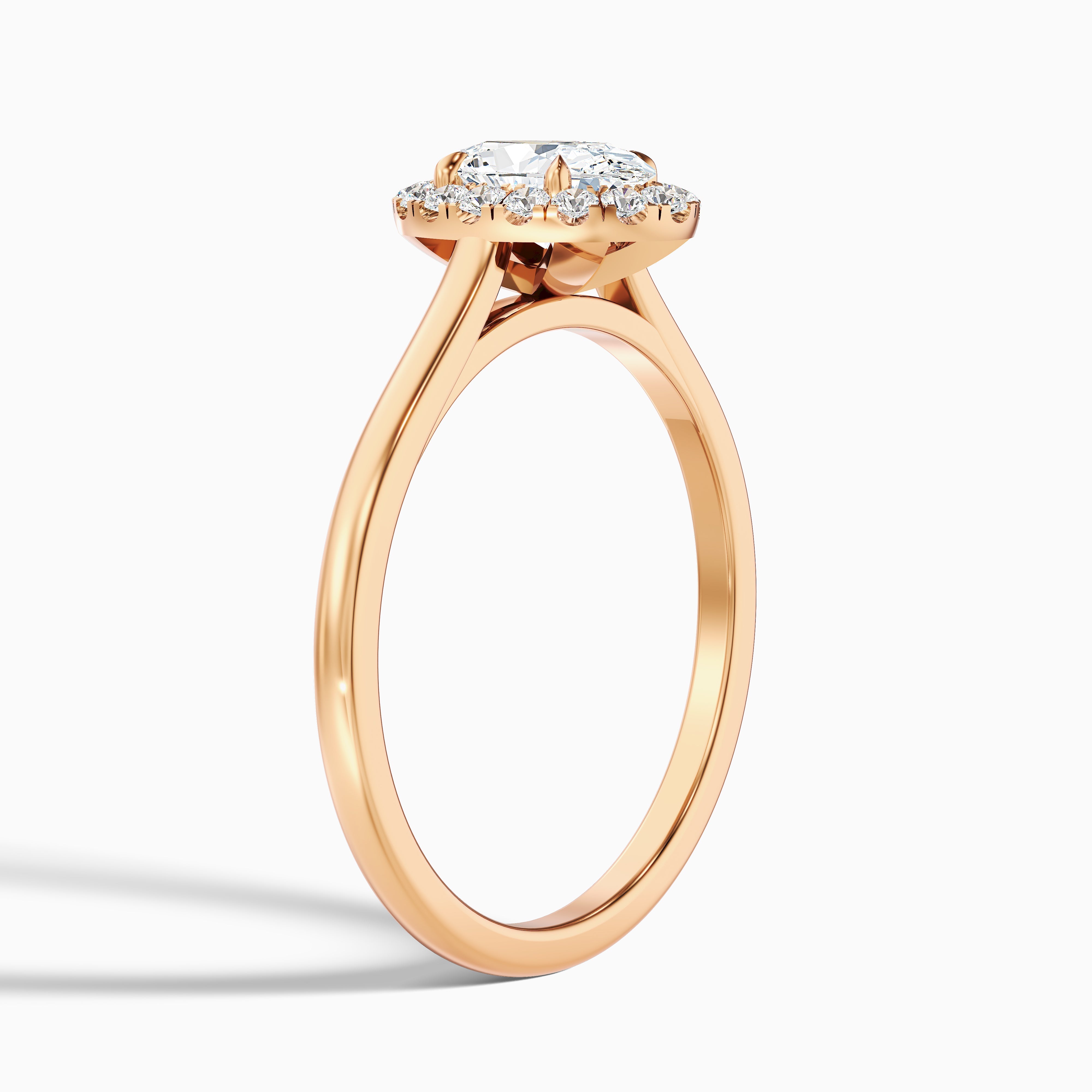 Sofia 2 Carat Oval Halo Moissanite Diamond Ring in 10k White Gold
