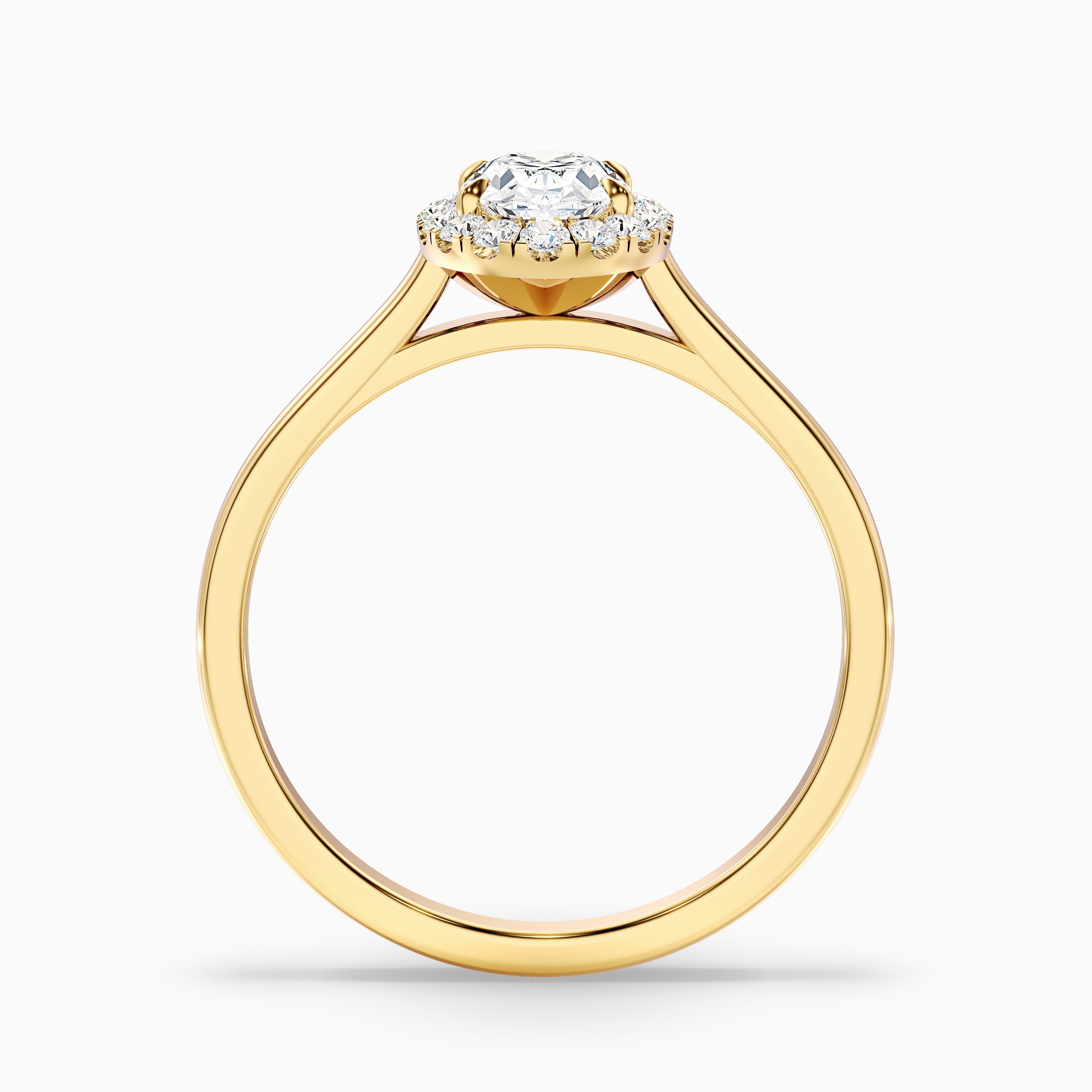 Sofia 1 Carat Oval Halo Moissanite Diamond Ring in 10k White Gold