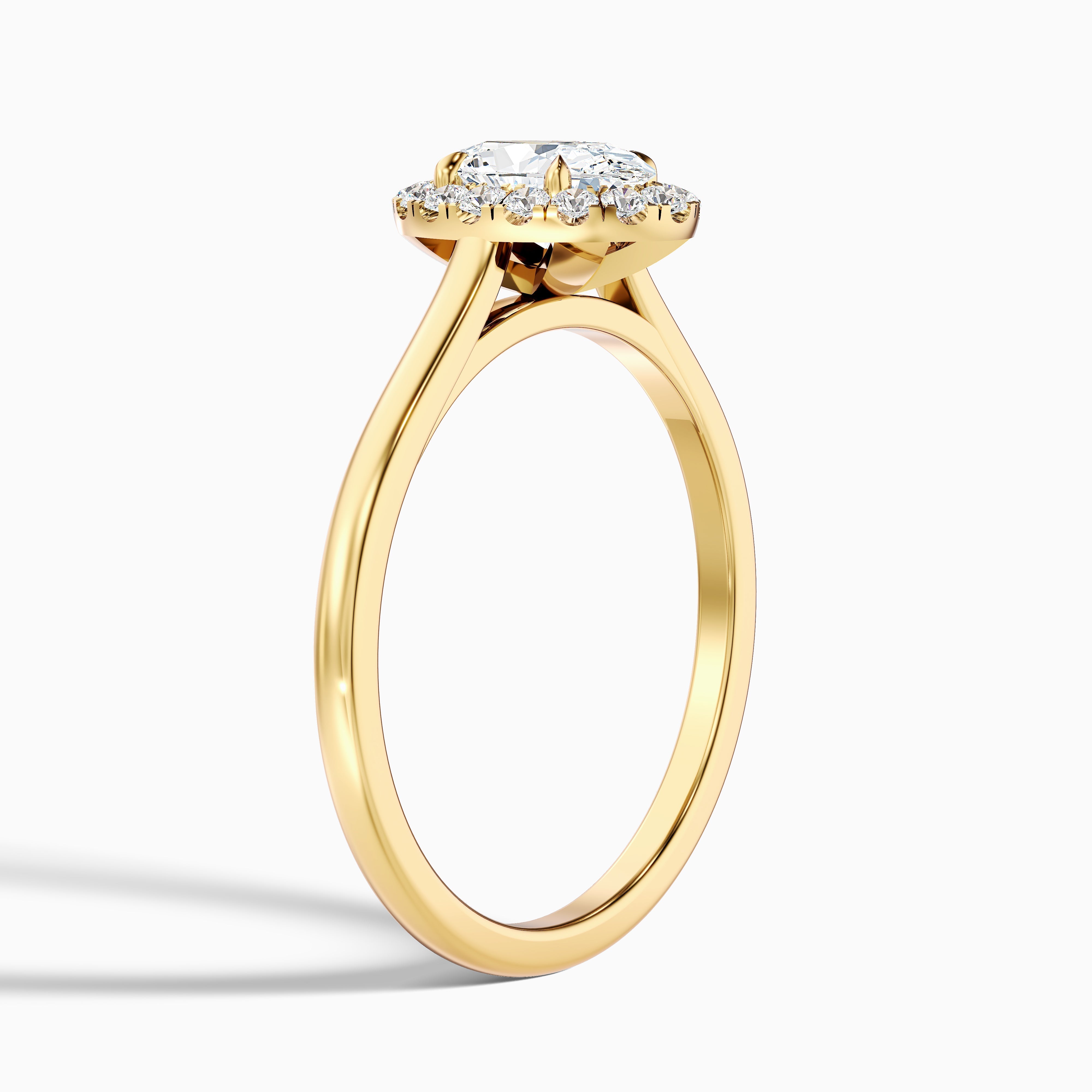 Sofia 4 Carat Oval Halo Moissanite Diamond Ring in 18k Yellow Gold