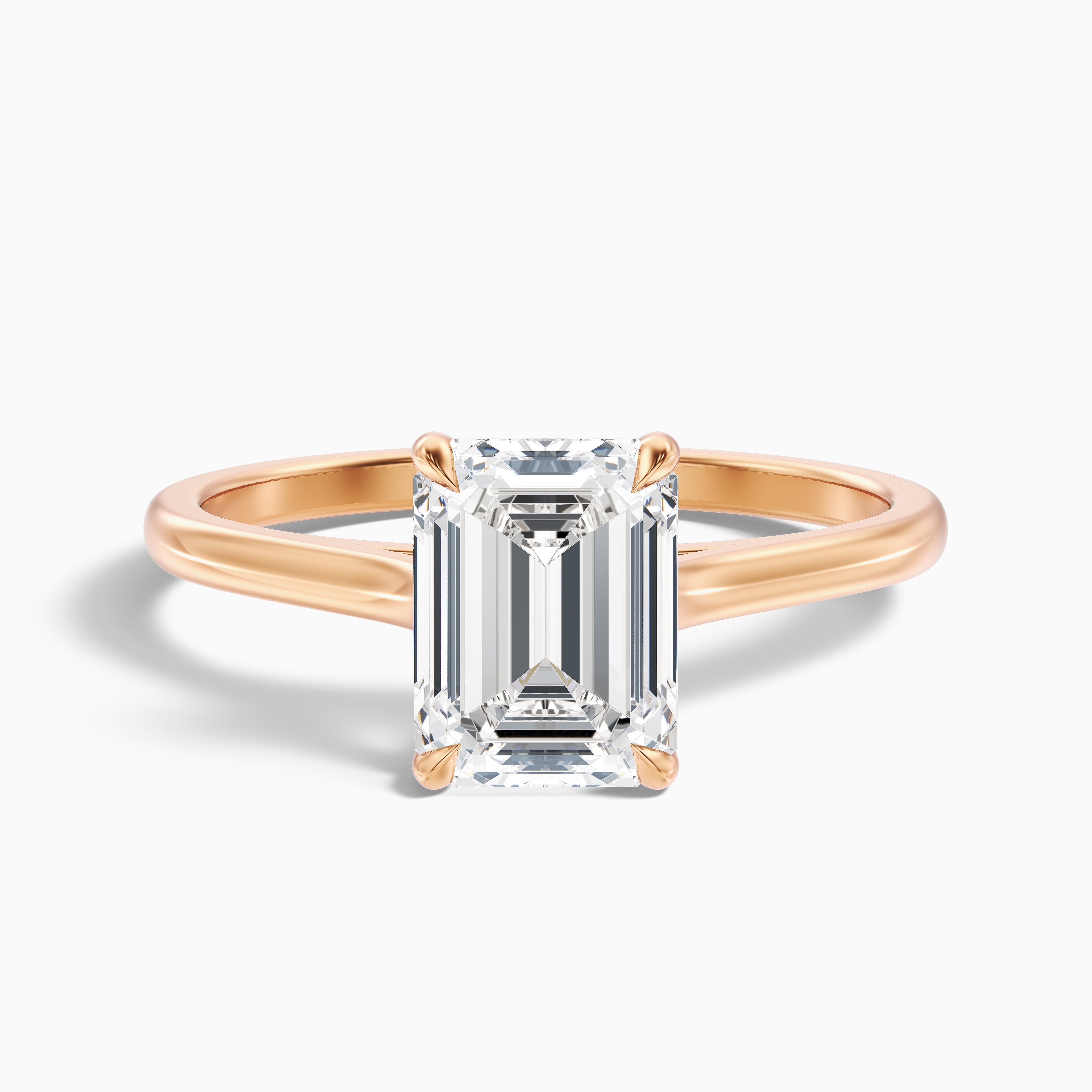 Lea 1.5 Carat Emerald Cut Solitaire Moissanite Diamond Ring in Platinum
