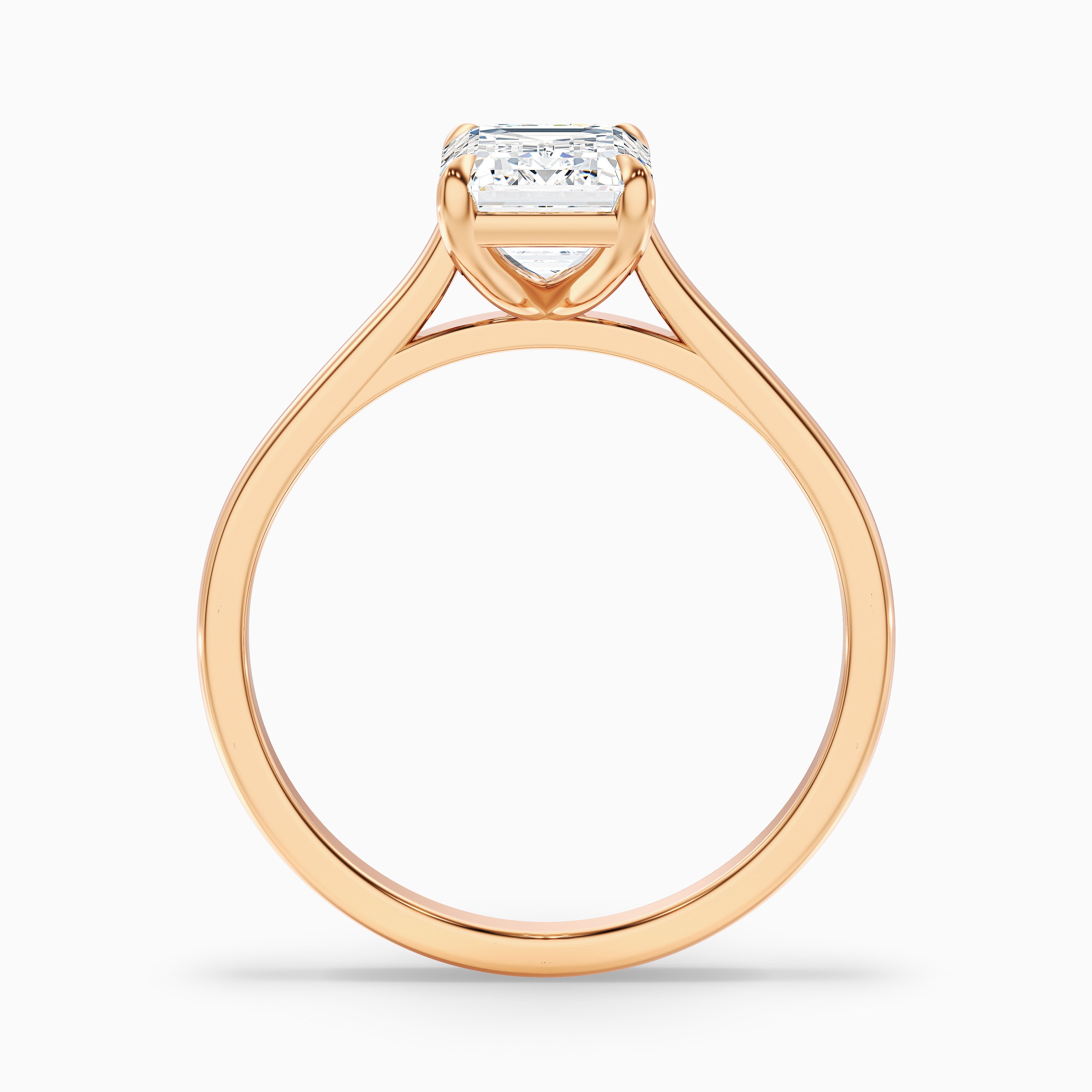 Lea 3.5 Carat Emerald Cut Solitaire Moissanite Diamond Ring in 10k White Gold