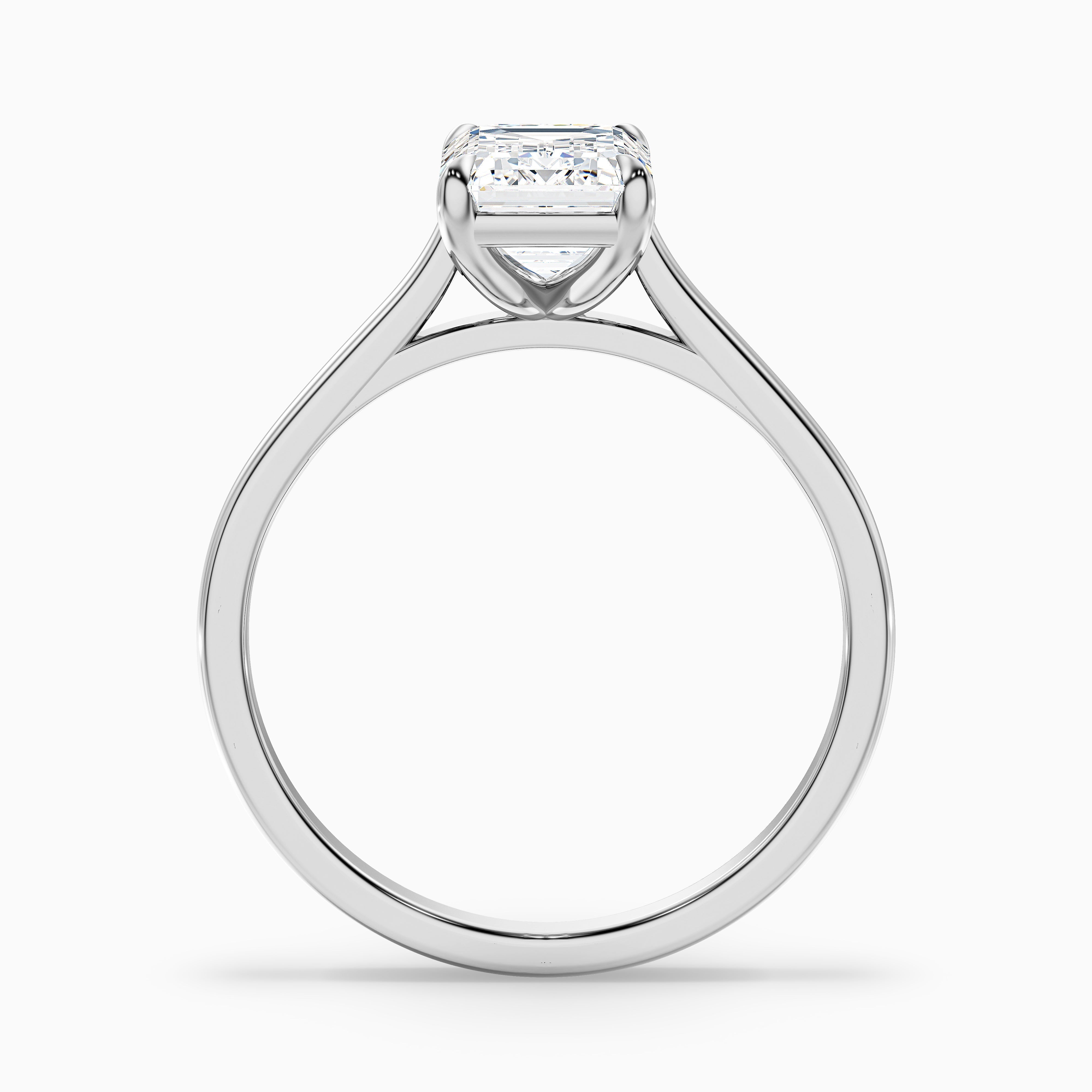Lea 3 Carat Emerald Cut Solitaire Moissanite Diamond Ring in 18k Yellow Gold