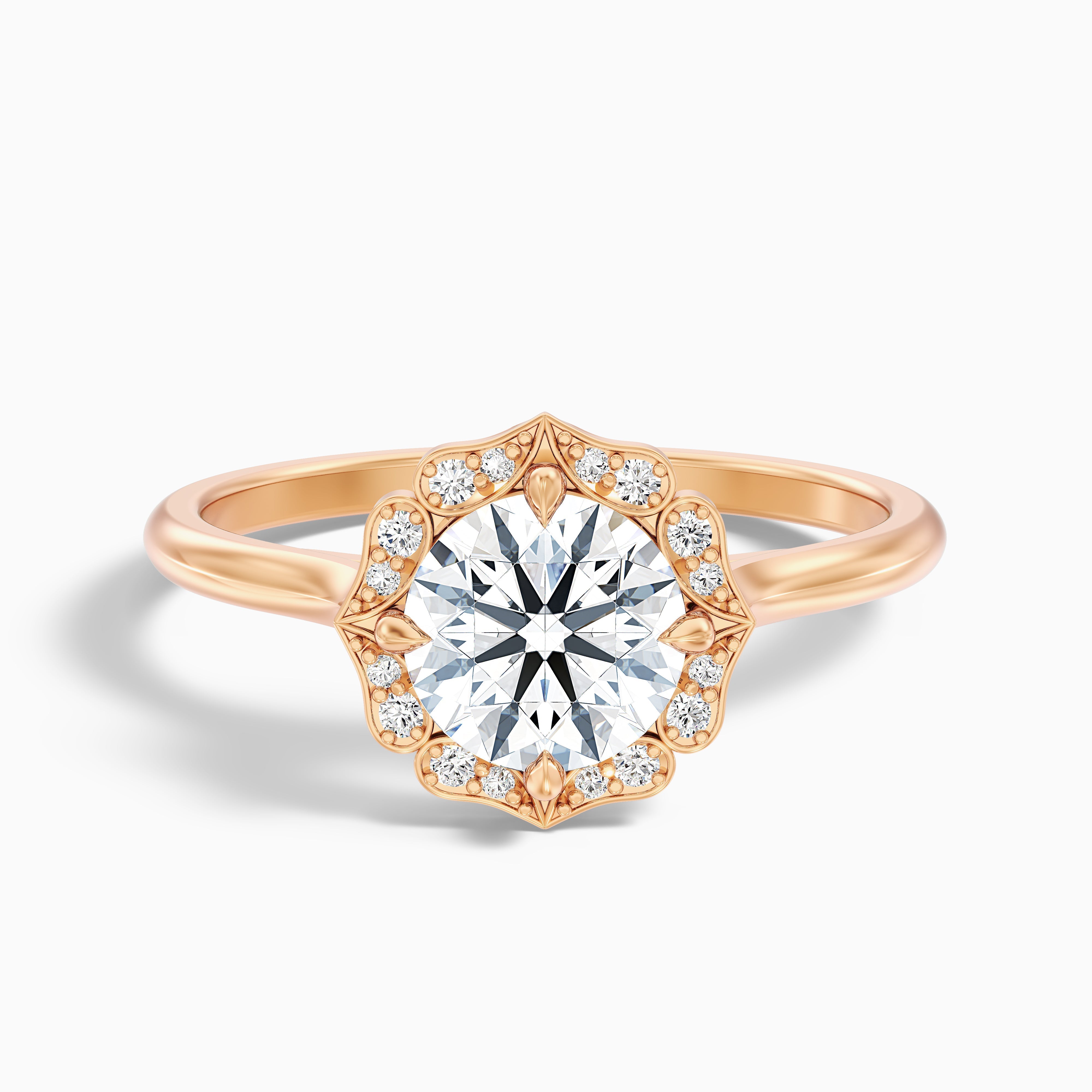 Nyla 4 Carat Round Halo Lab Grown Engagement Ring in Platinum