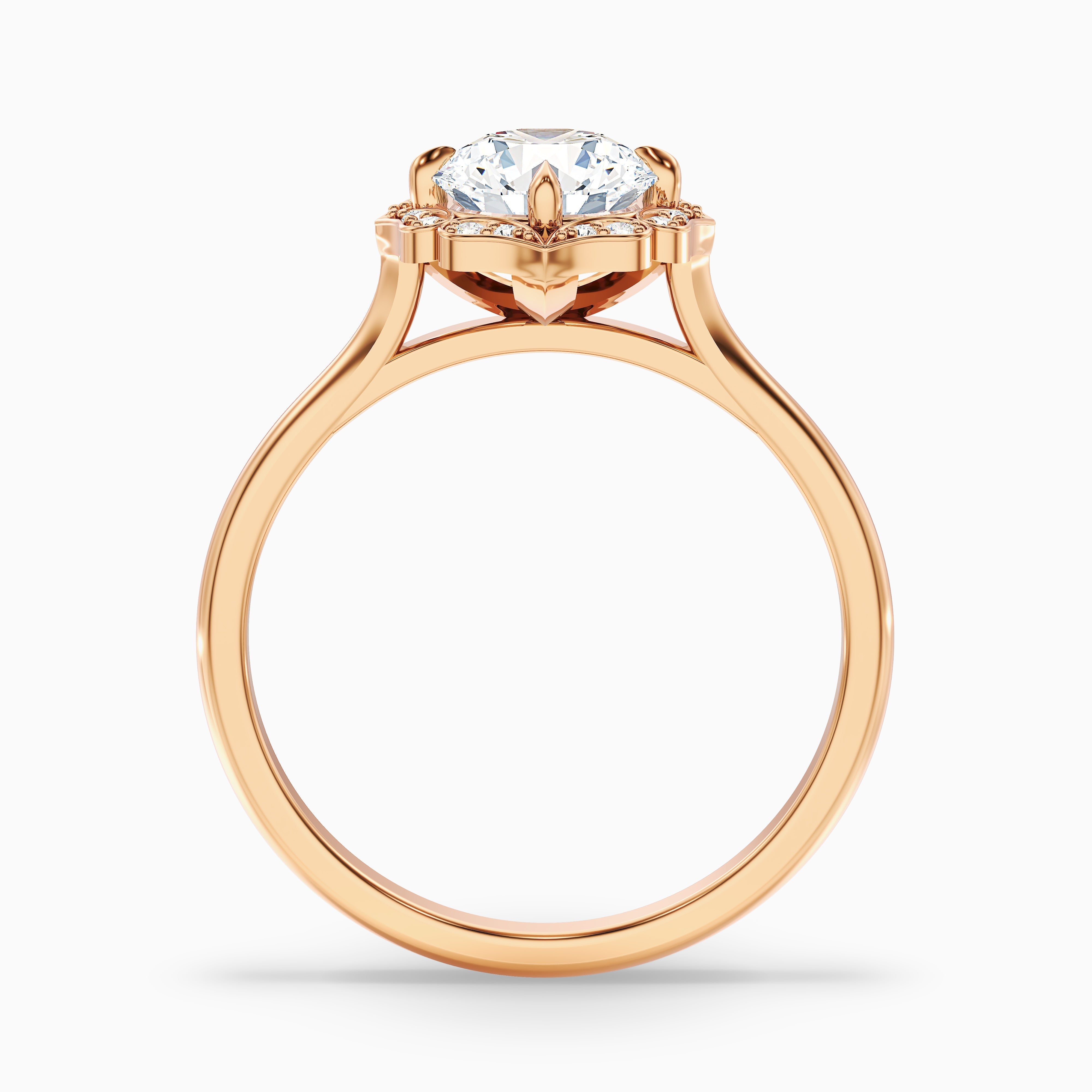 Nyla 1.5 Carat Round Halo Lab Grown Engagement Ring in 18k Yellow Gold
