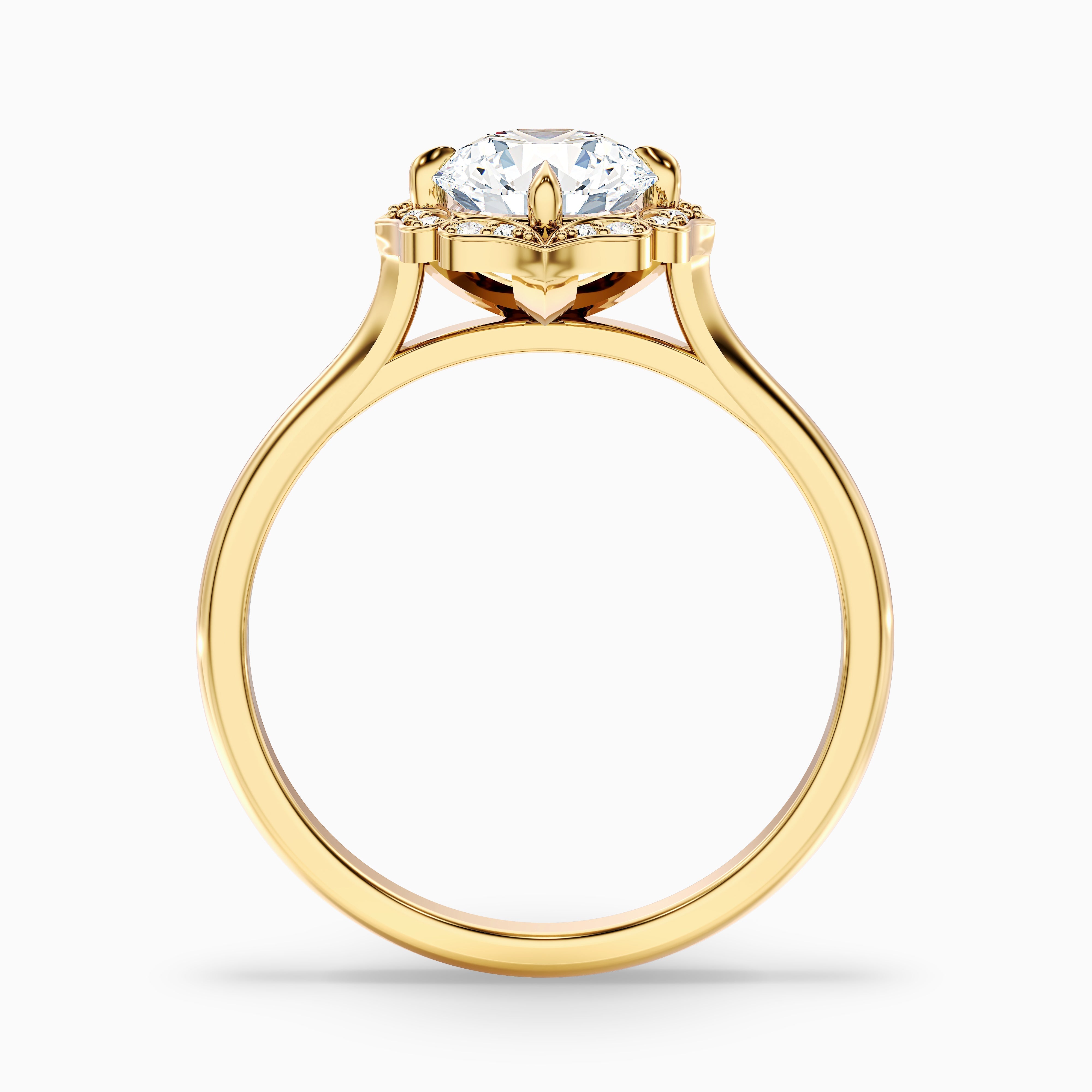 Ruby 1.5 Carat Round Halo Moissanite Diamond Ring in 18k White Gold