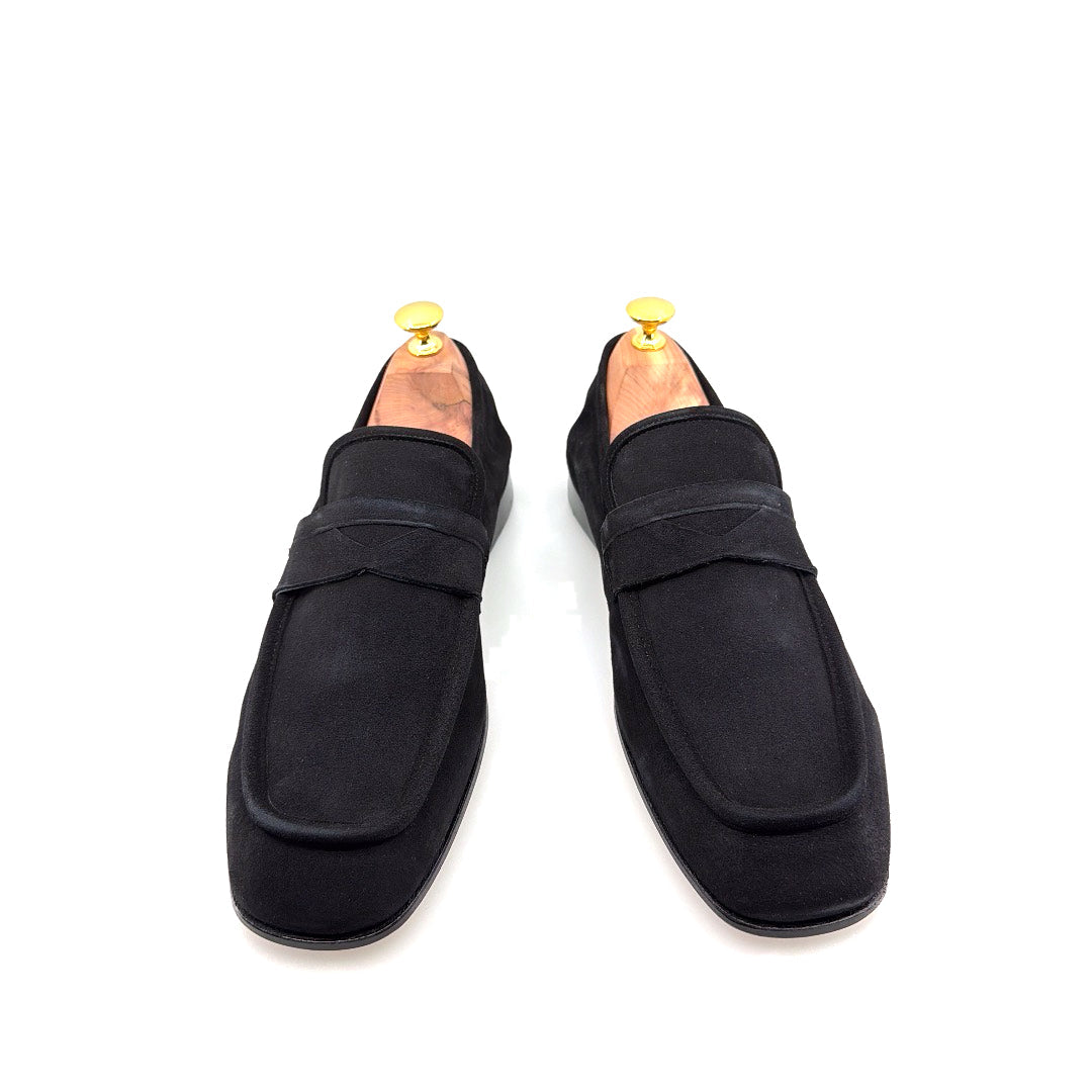 C Collection Suede Penny Loafer - Black