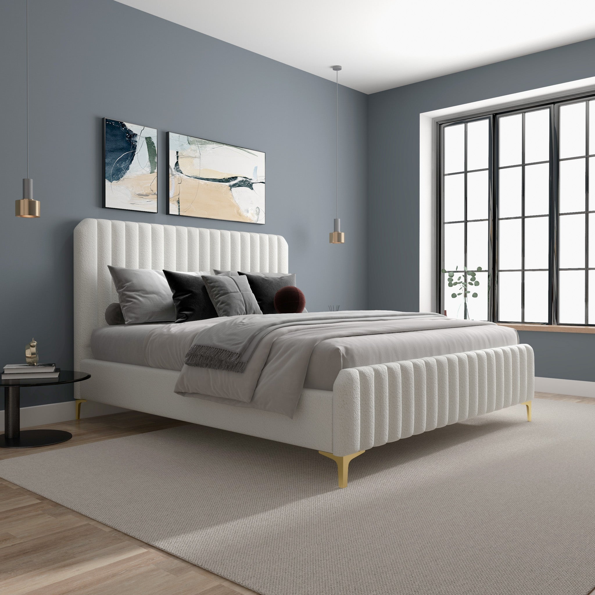 Valery King Size Upholstered Platform Bed