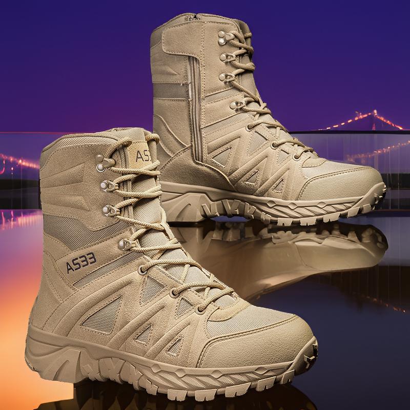 Breathable Leather Hiking Boots High-top Outdoor Climbing Shoes And Rugged Work Boots For The Wildernes