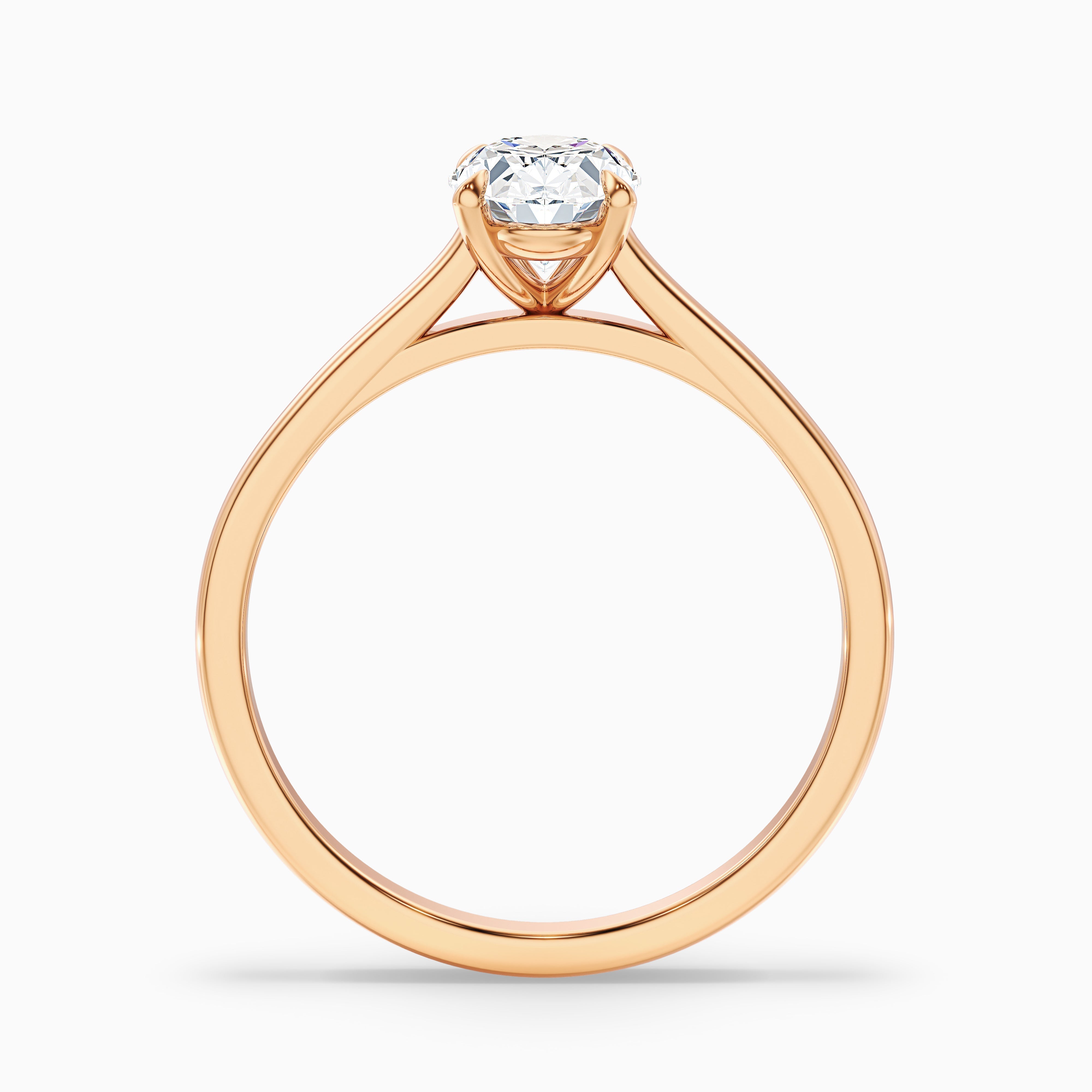 Rose 4.5 carat oval Solitaire Lab Grown Engagement Ring in 18k Yellow Gold