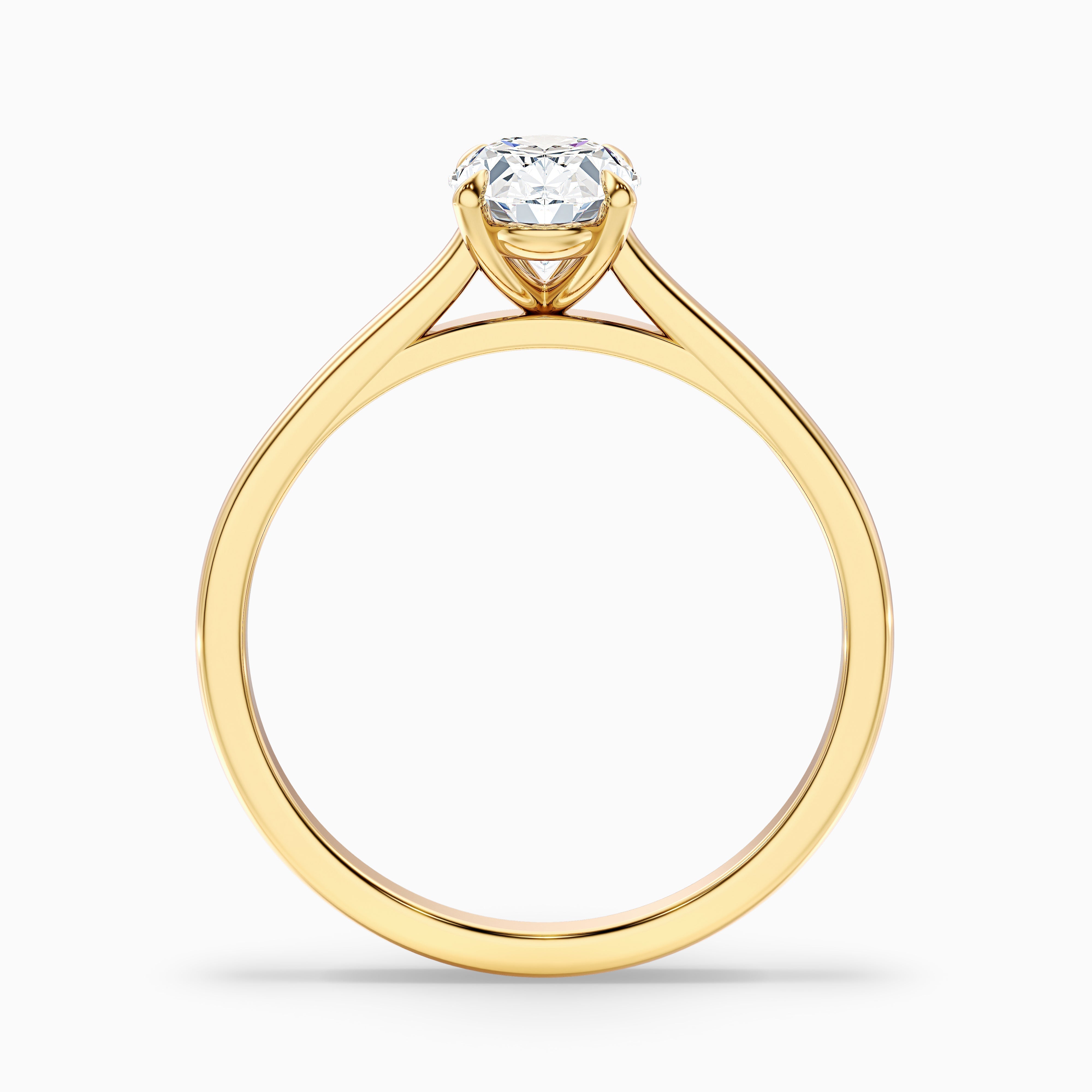 Love 2 Carat Oval Solitaire Moissanite Diamond Ring in 18k Rose Gold