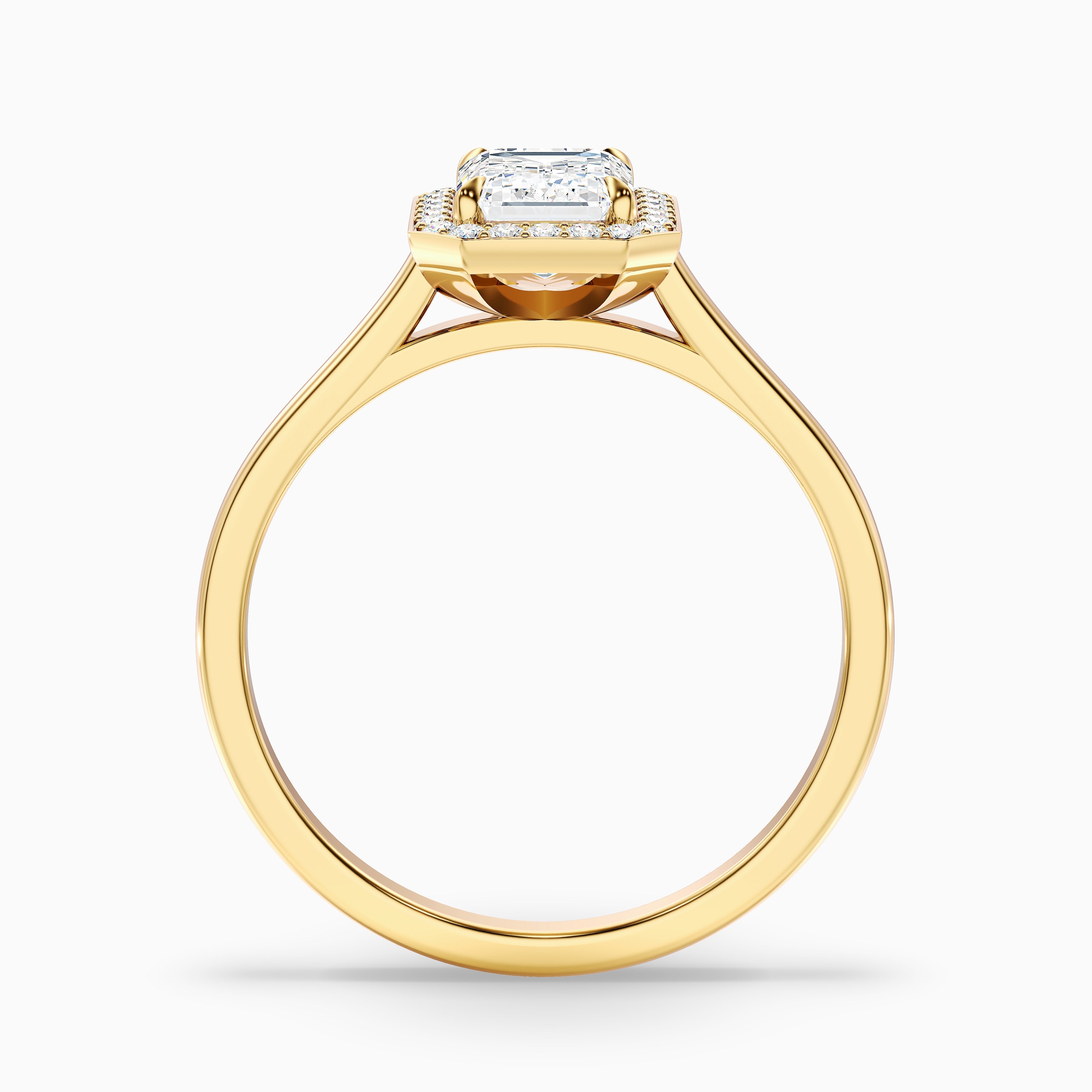 Ila 1 Carat Emerald Cut Halo Lab Grown Engagement Ring in Platinum