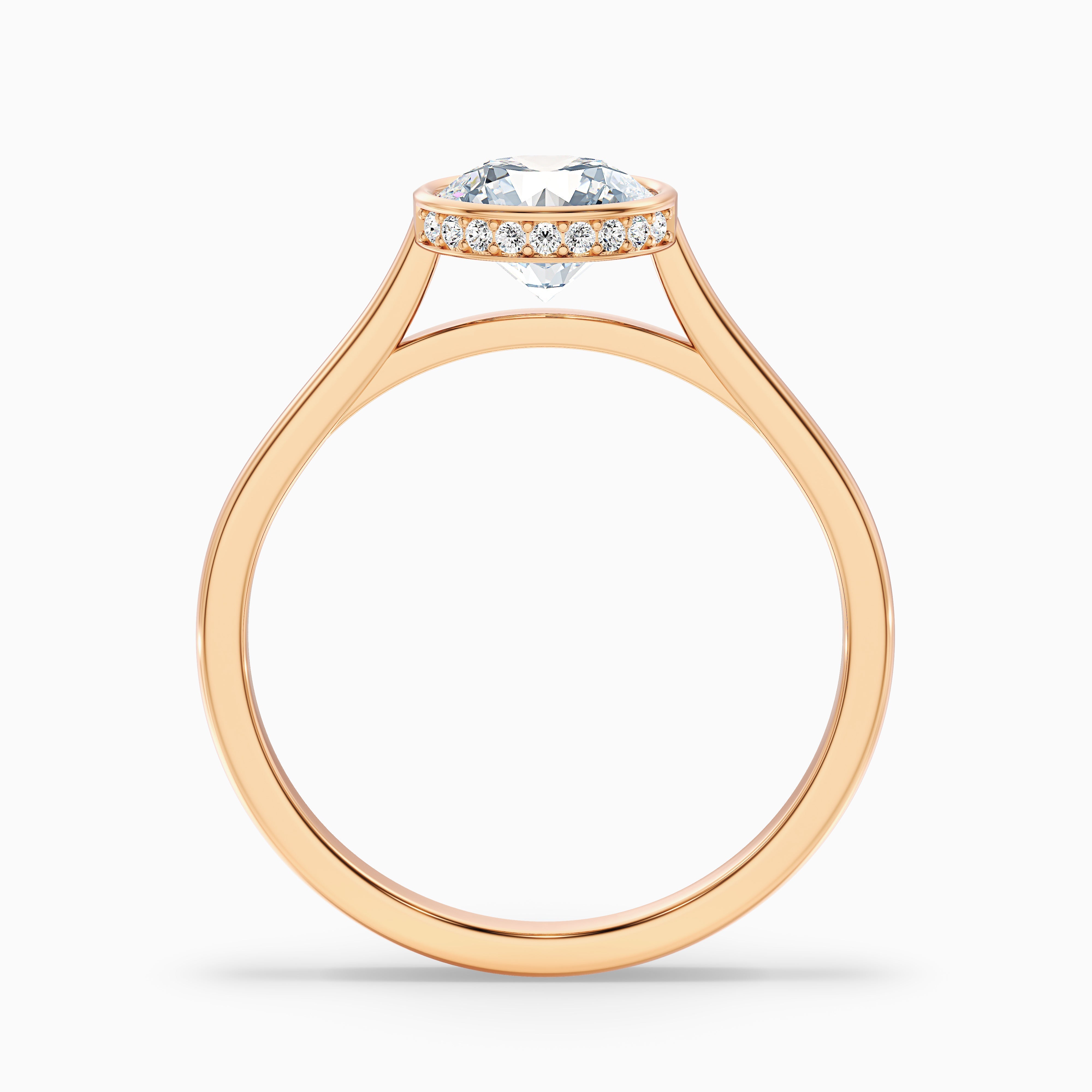 Anya 4 Carat Round Lab Grown Engagement Ring Hidden Halo in 14k Yellow Gold