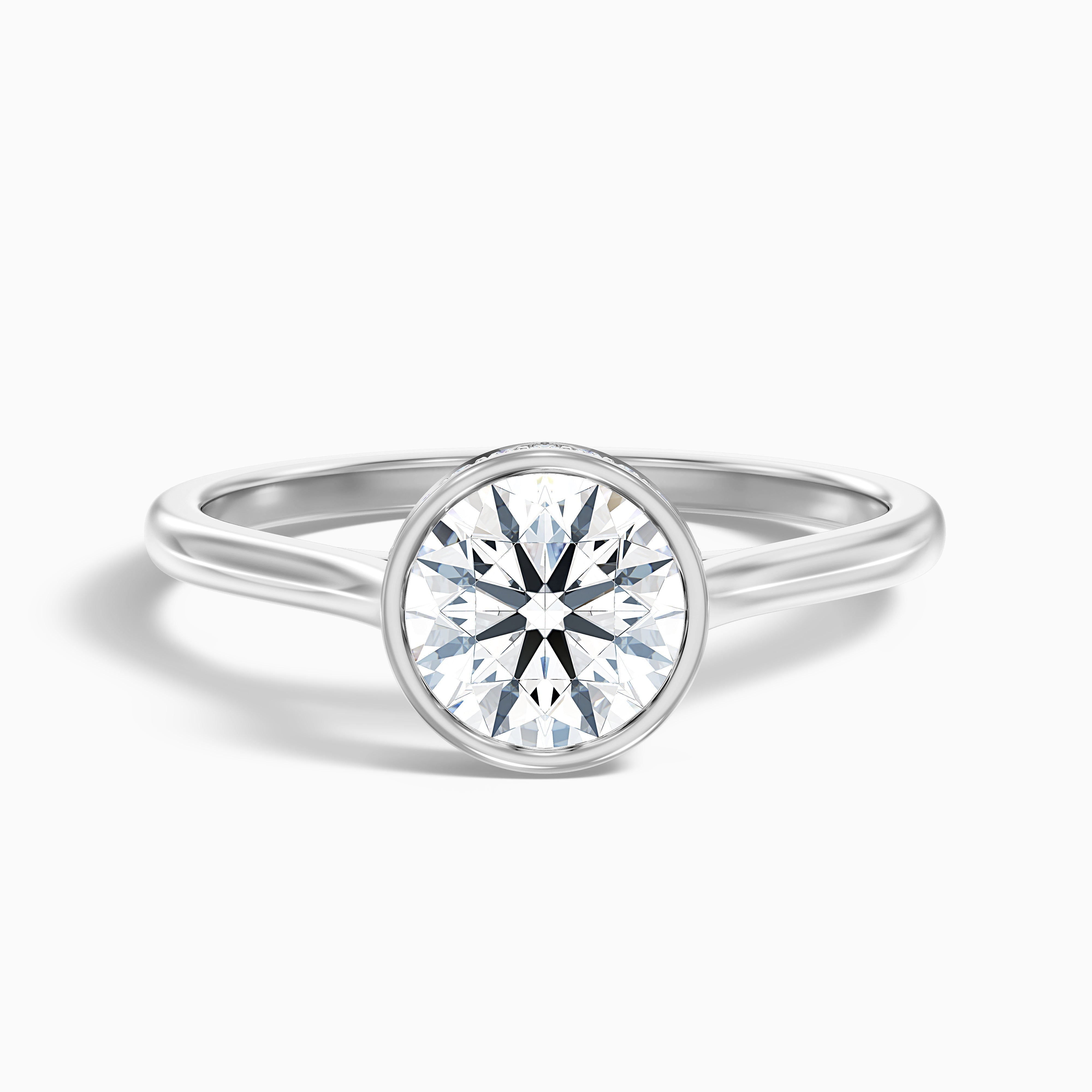 Anya 5 Carat Round Lab Grown Engagement Ring Hidden Halo in 14k White Gold