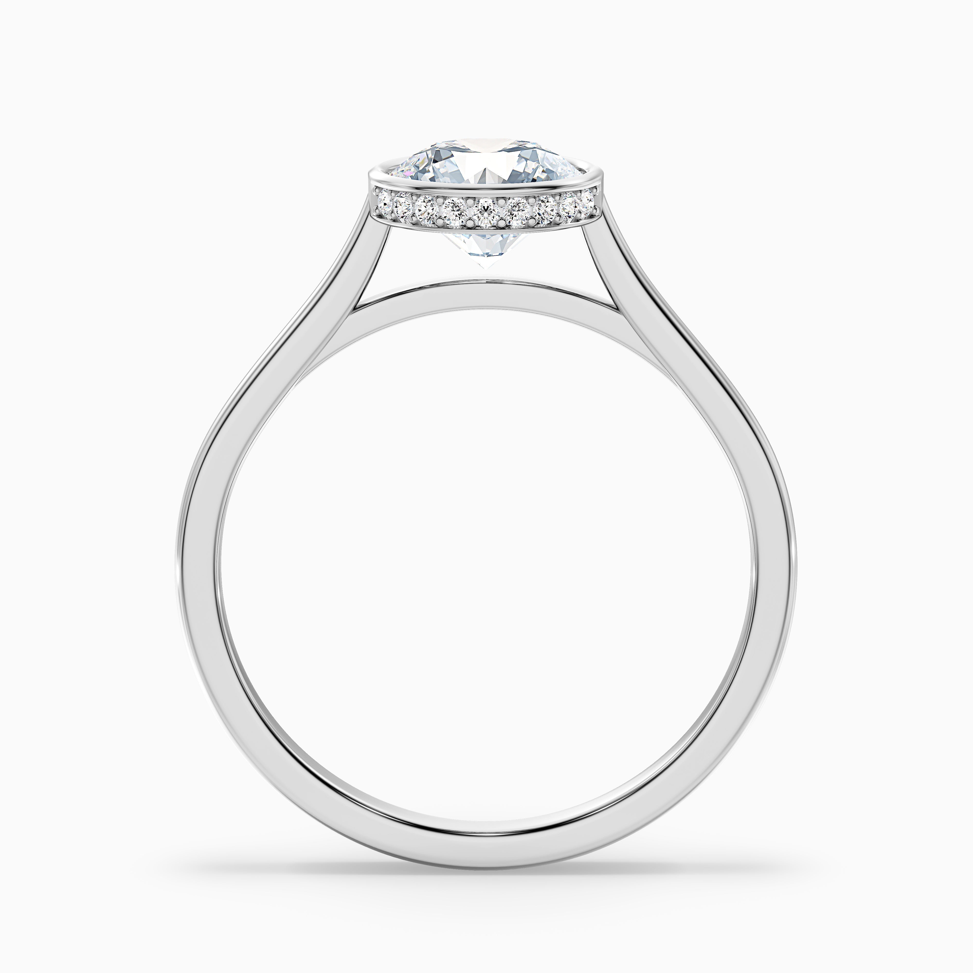 Anya 4 Carat Round Lab Grown Engagement Ring Hidden Halo in 10k Rose Gold
